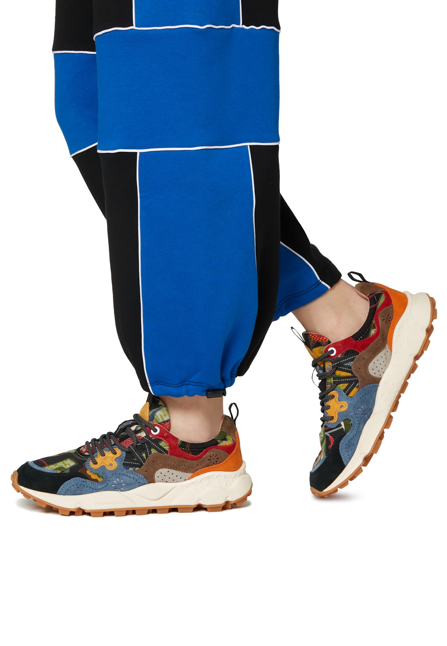 YAMANO 3 UNI - Suede and technical fabric sneakers - Blue-Black
