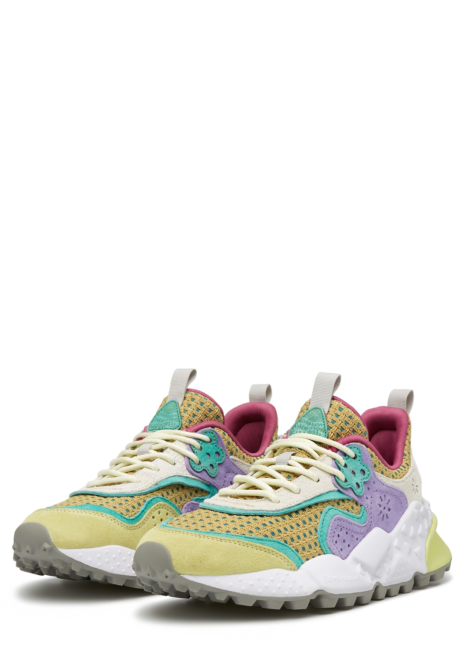 KOTETSU WOMAN - Suede and fabric sneakers - Lilac-White