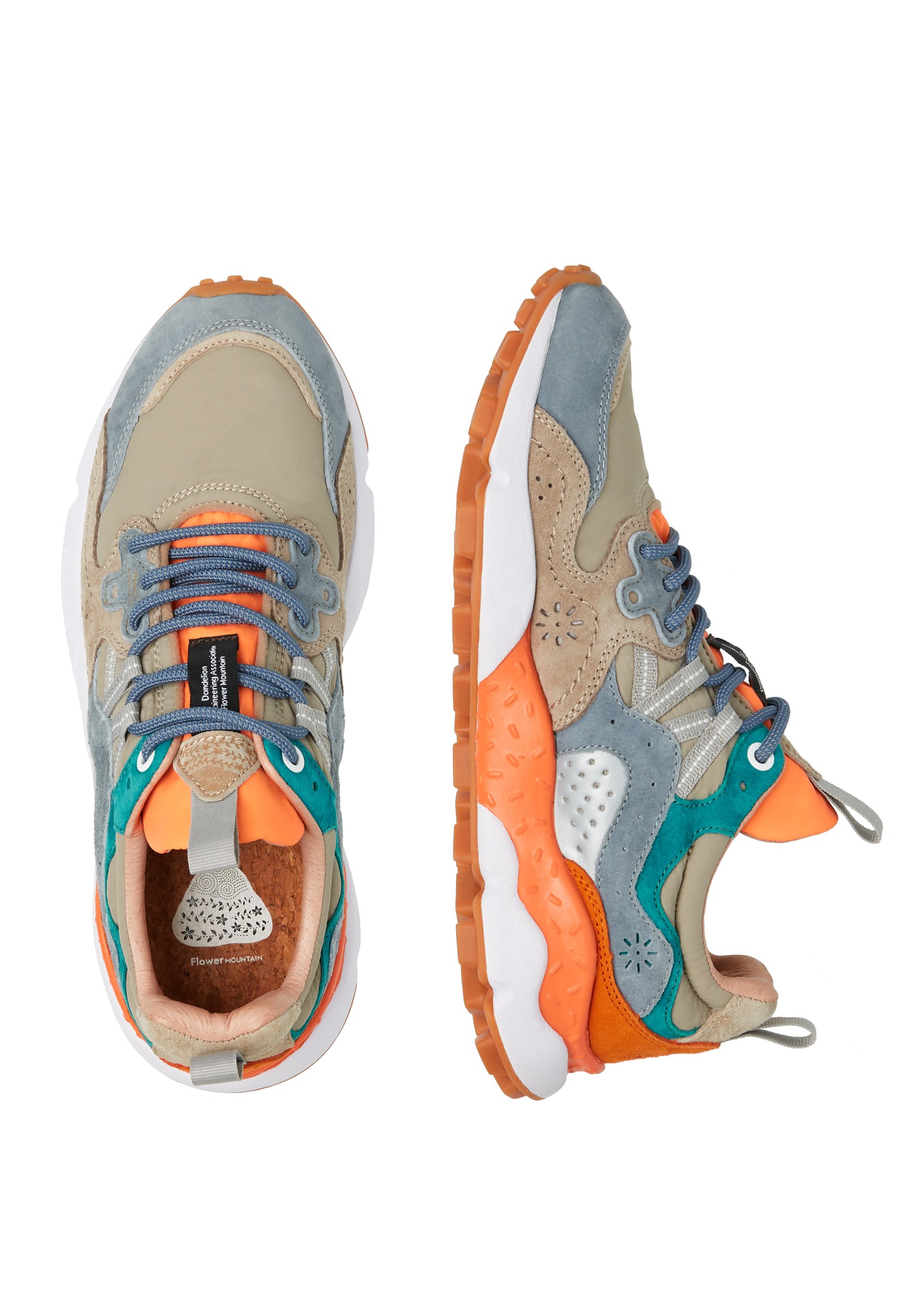 YAMANO 3 UNI - Suede and fabric sneakers - Light blue-Grey