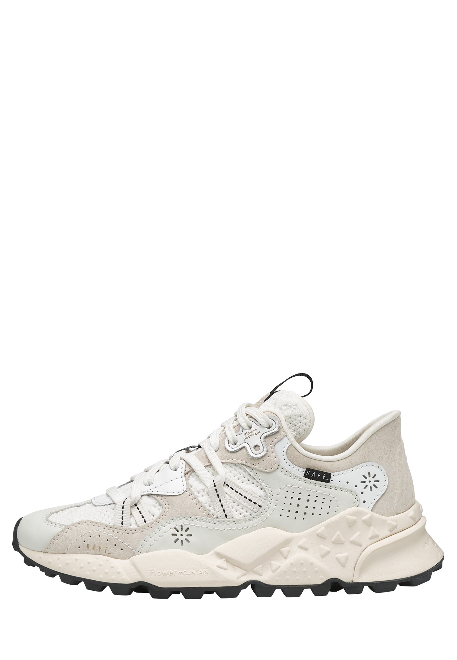 TIGER HILL NAPE UNI - Suede and technical fabric sneakers - White-Beige