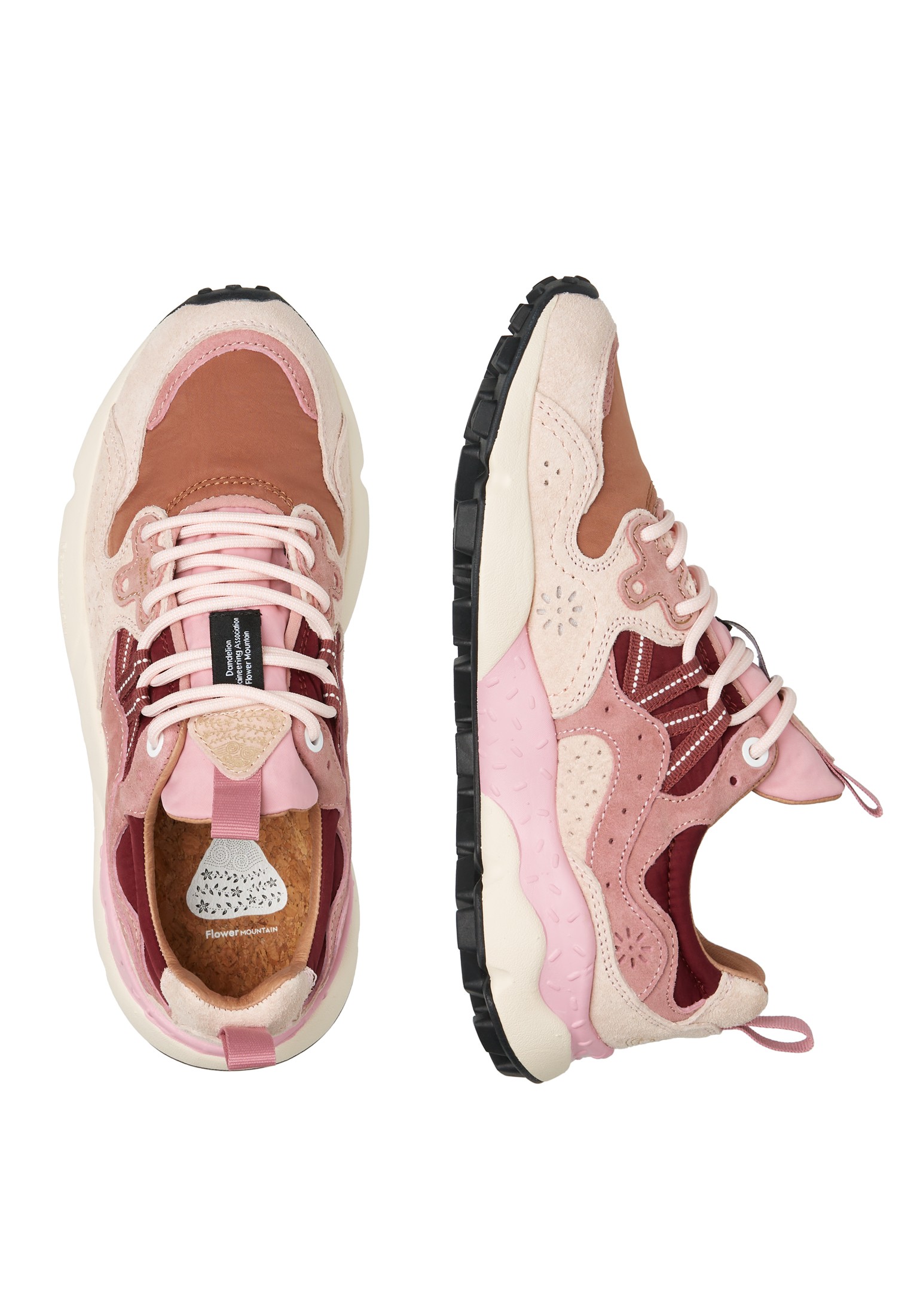 YAMANO 3 WOMAN - Suede and technical fabric sneakers - Powder pink-Purple