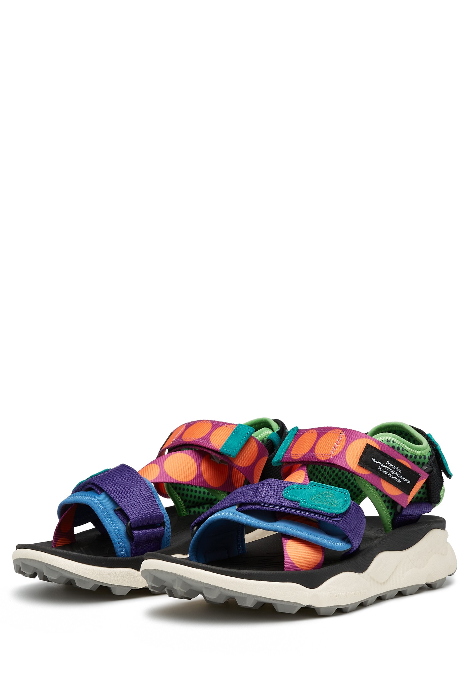 NAZCA 2 UNI - Suede and fabric sandals - Purple-Light blue