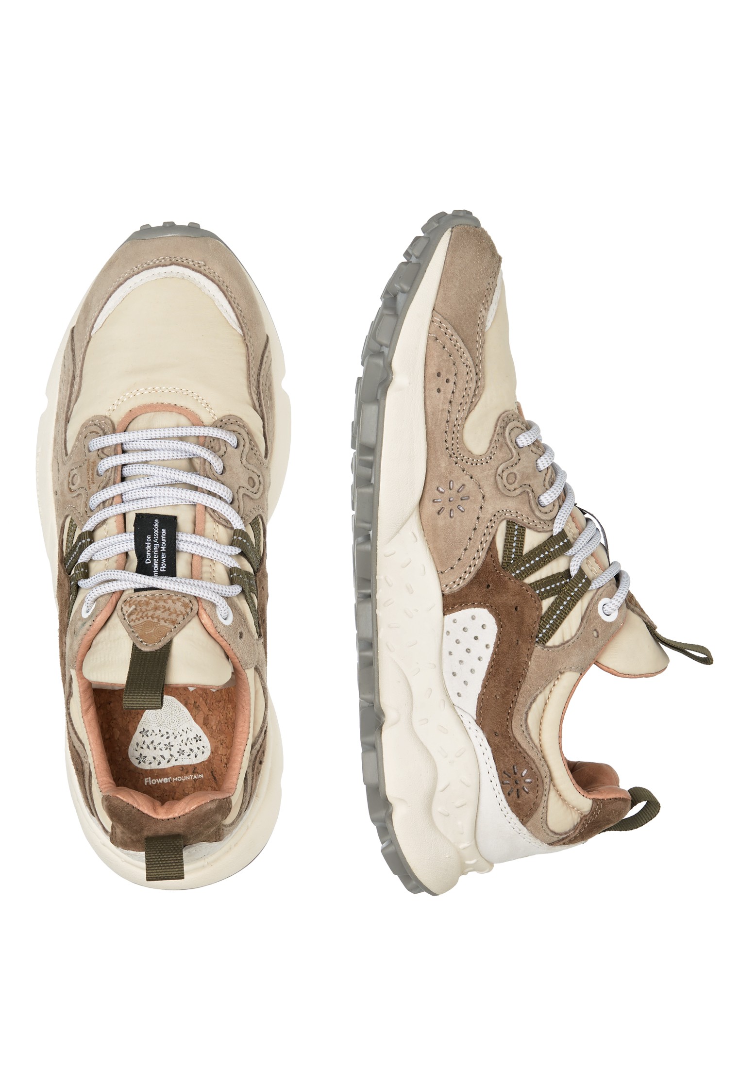 YAMANO 3 UNI - Suede and fabric sneakers - Grey-Beige