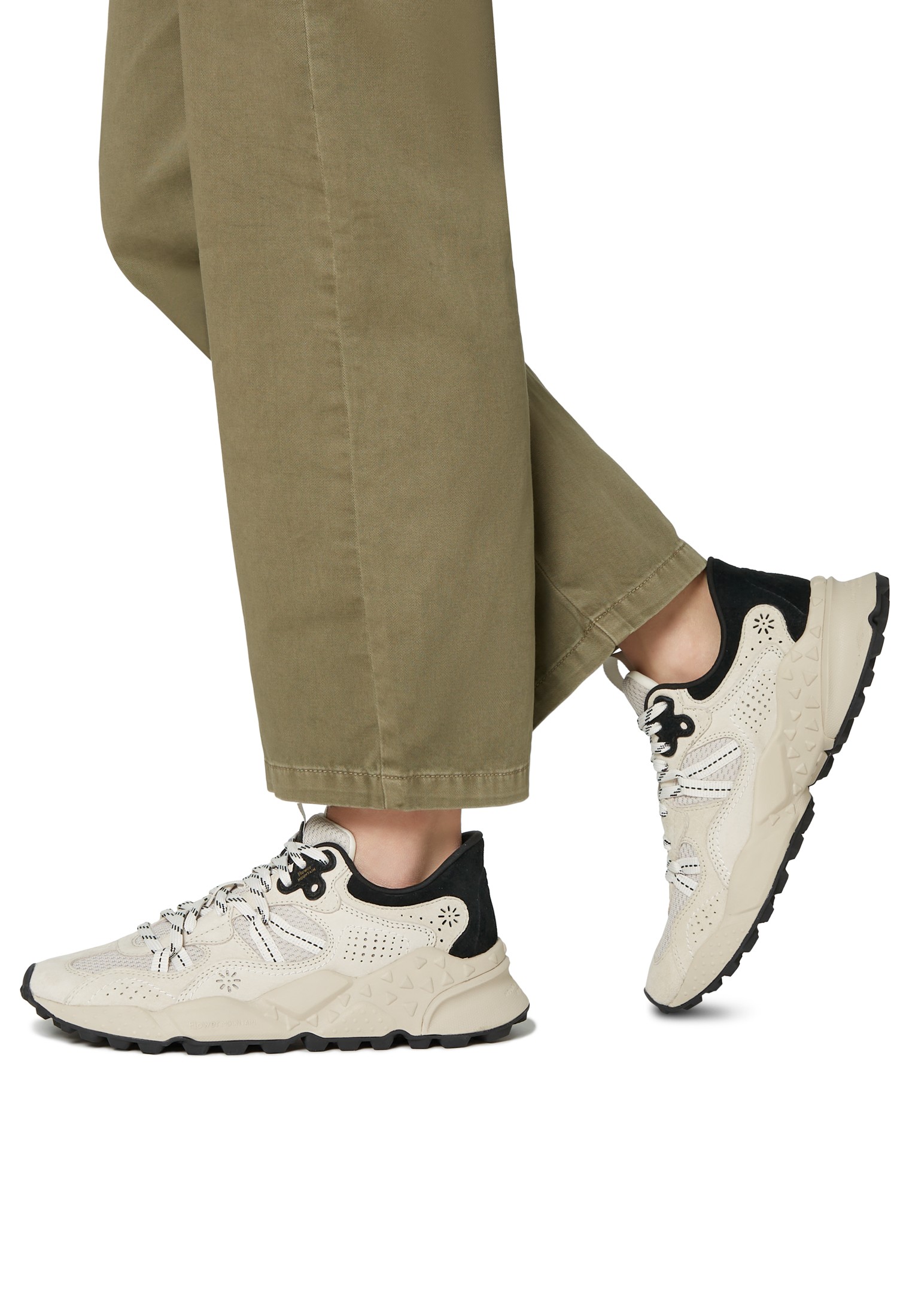 TIGER HILL UNI - Suede and technical fabric sneakers - Beige
