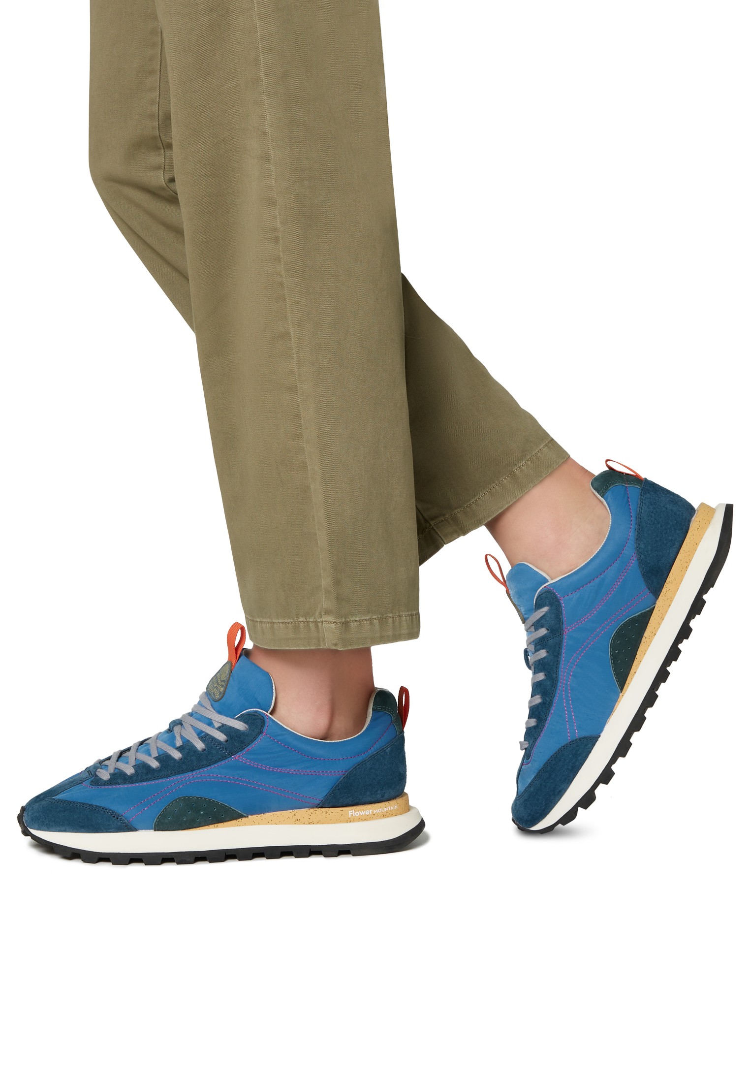 NEW ASUKA MAN - Suede and technical fabric sneakers - Navy