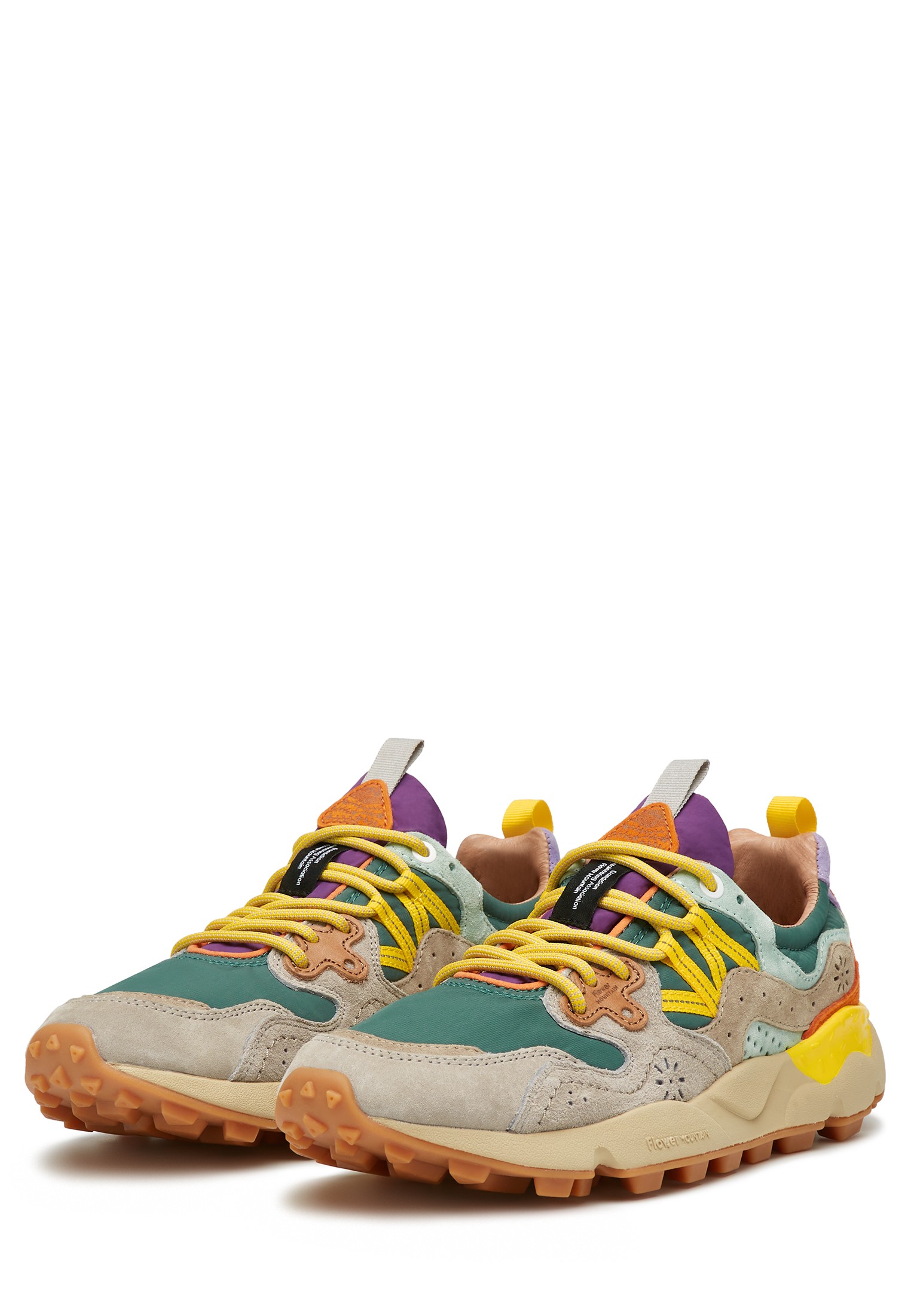 YAMANO 3 UNI - Suede and fabric sneakers - Grey-Green