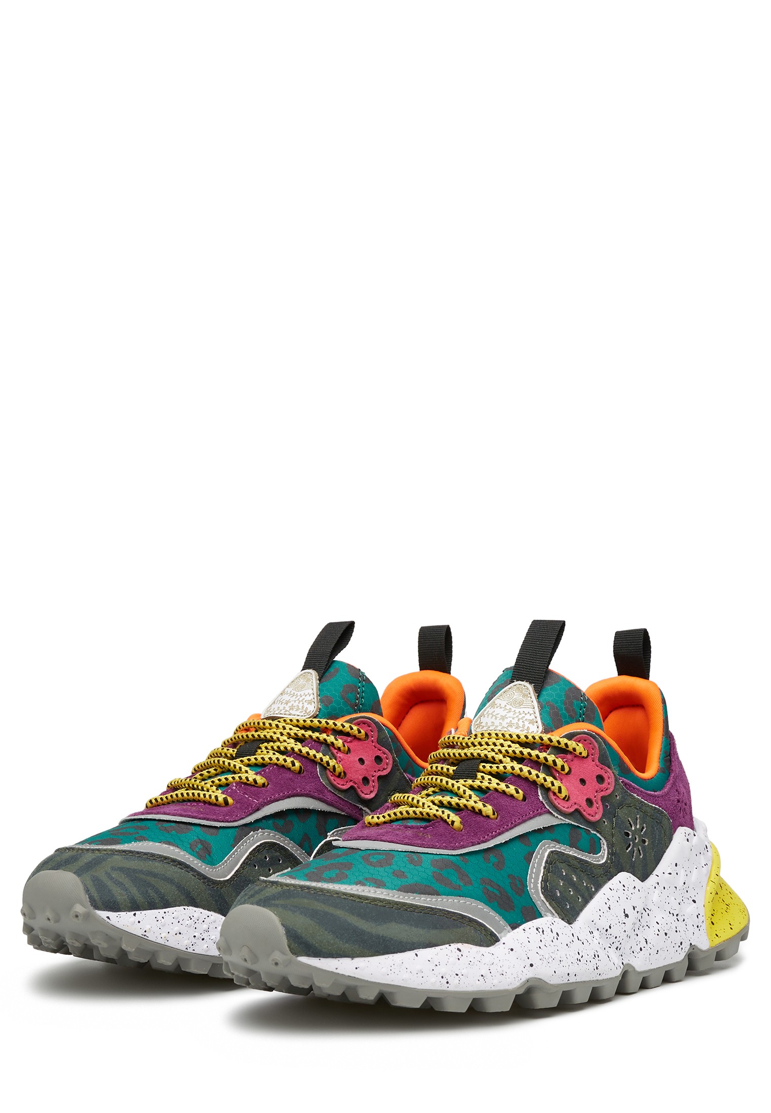 KOTETSU WOMAN - Suede and technical fabric sneakers - Light blue-White