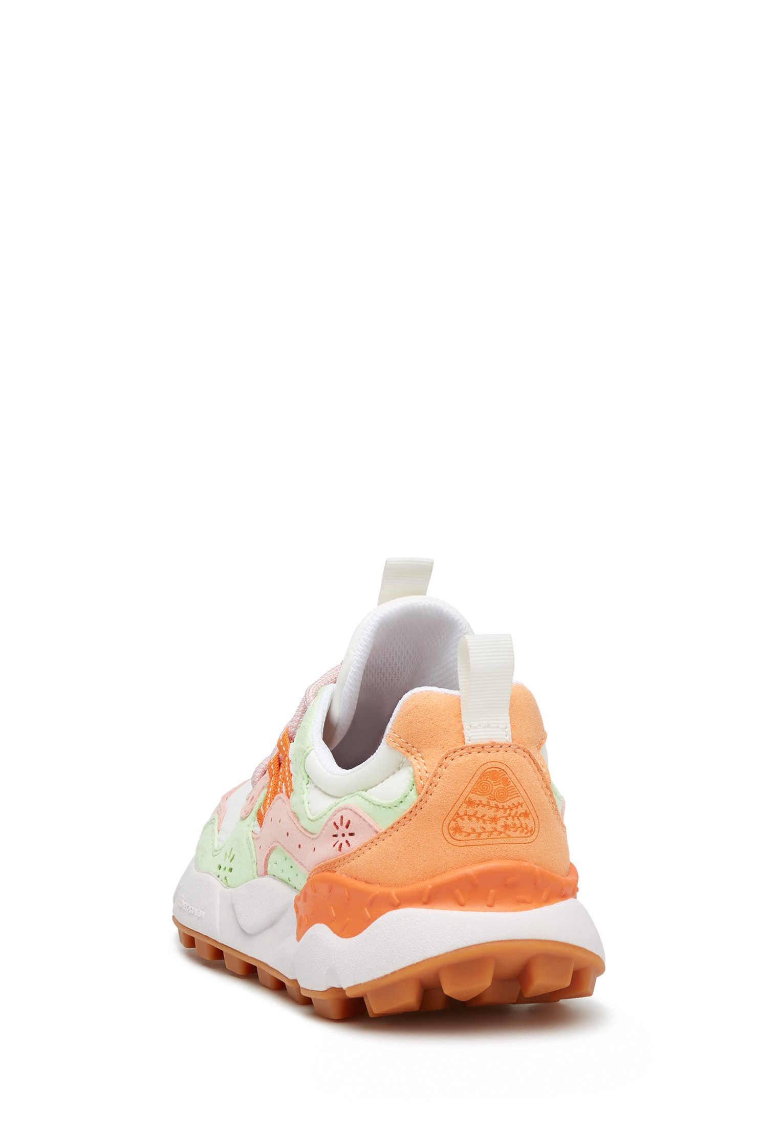 YAMANO 3 WOMAN KAISO - Faux leather and technical fabric sneakers - Peach-White