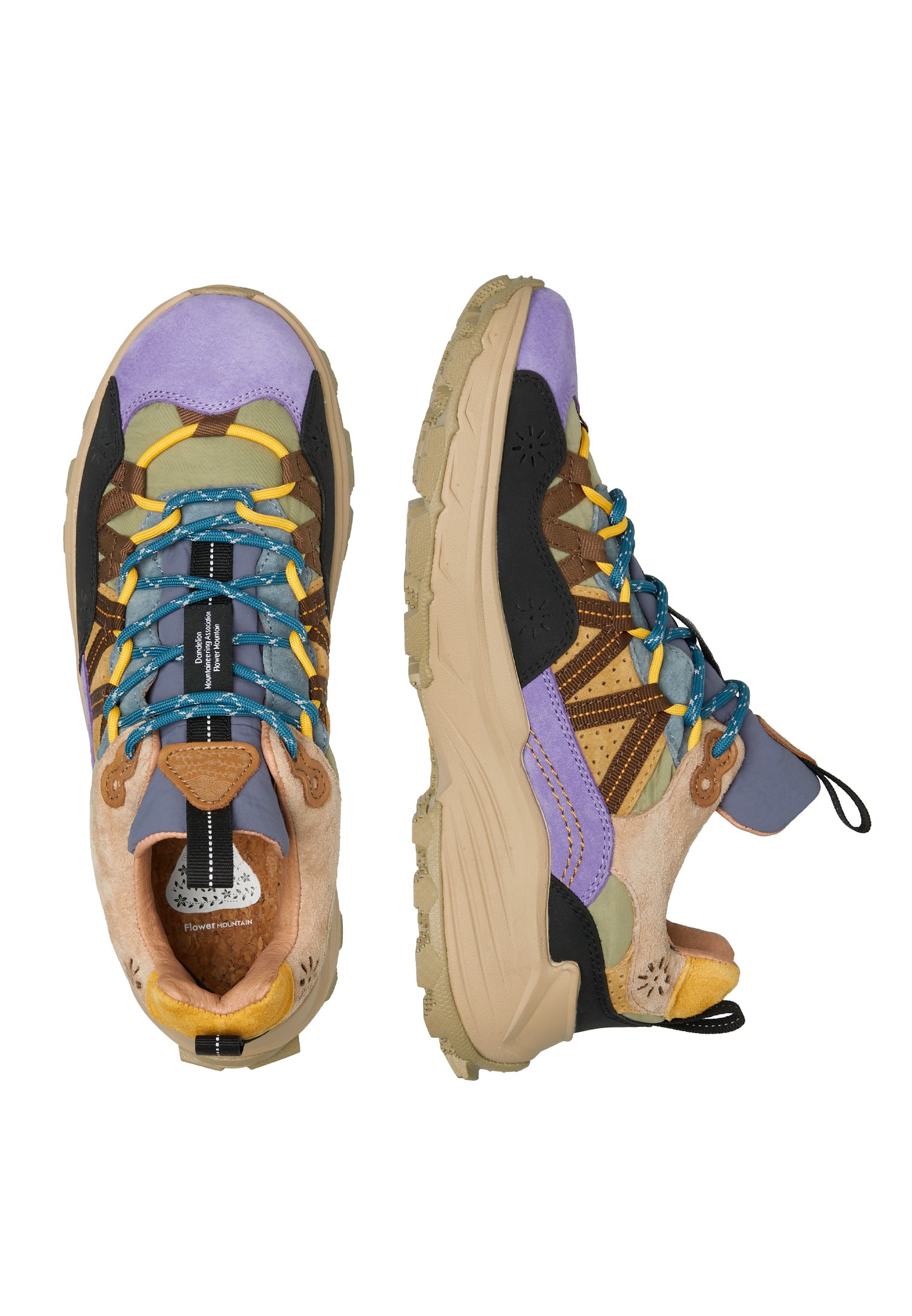 IWANO UNI - Suede and technical fabric sneakers - Lilac
