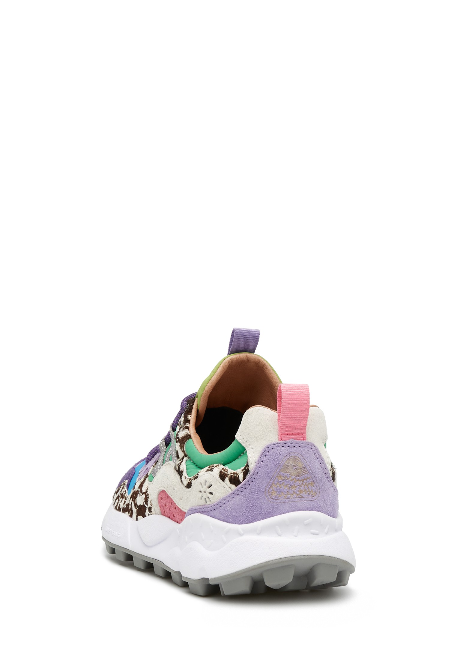YAMANO 3 WOMAN - Technical fabric and suede sneakers - Light blue-Purple