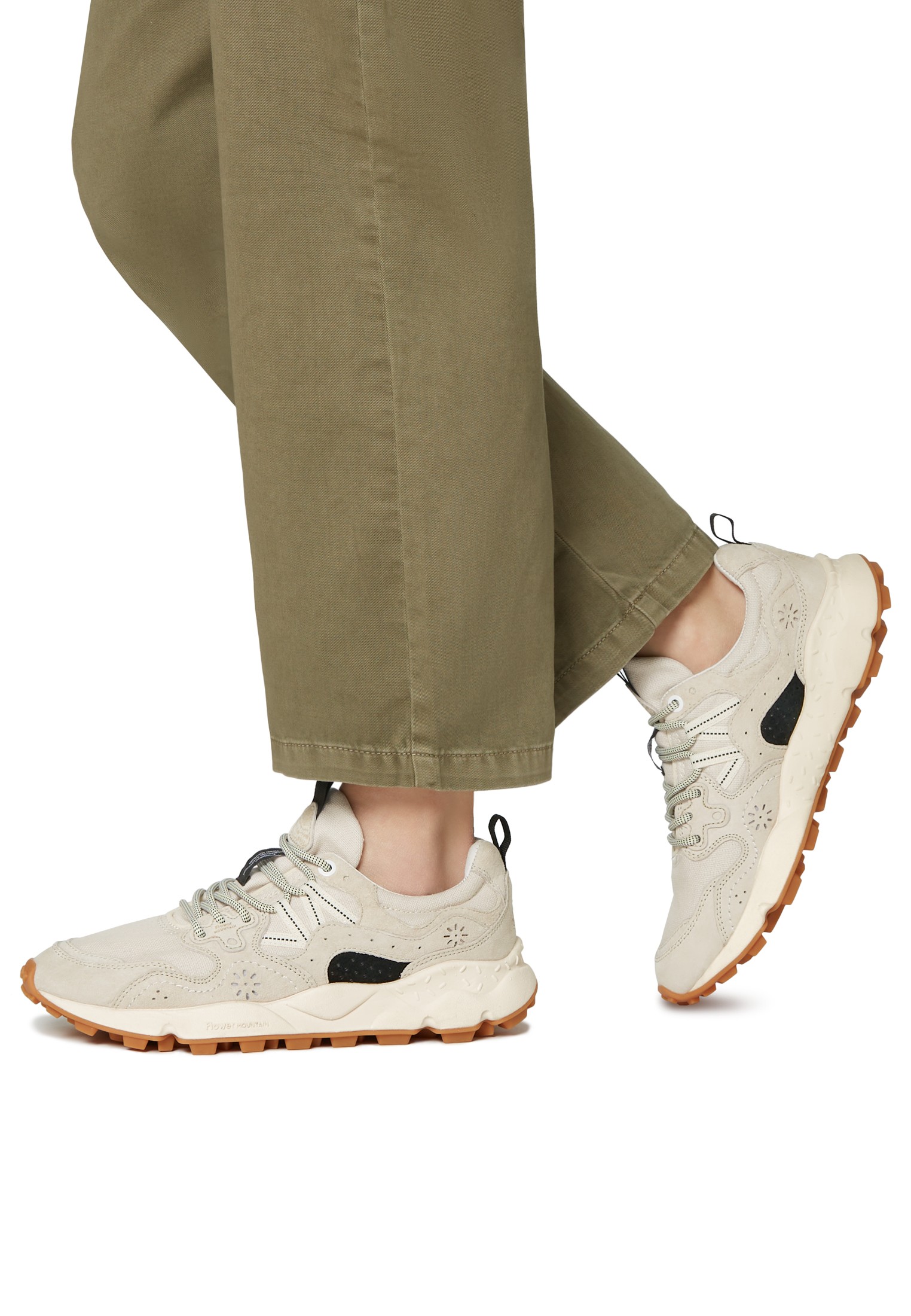 YAMANO 3 UNI - Suede and technical fabric sneakers - Beige