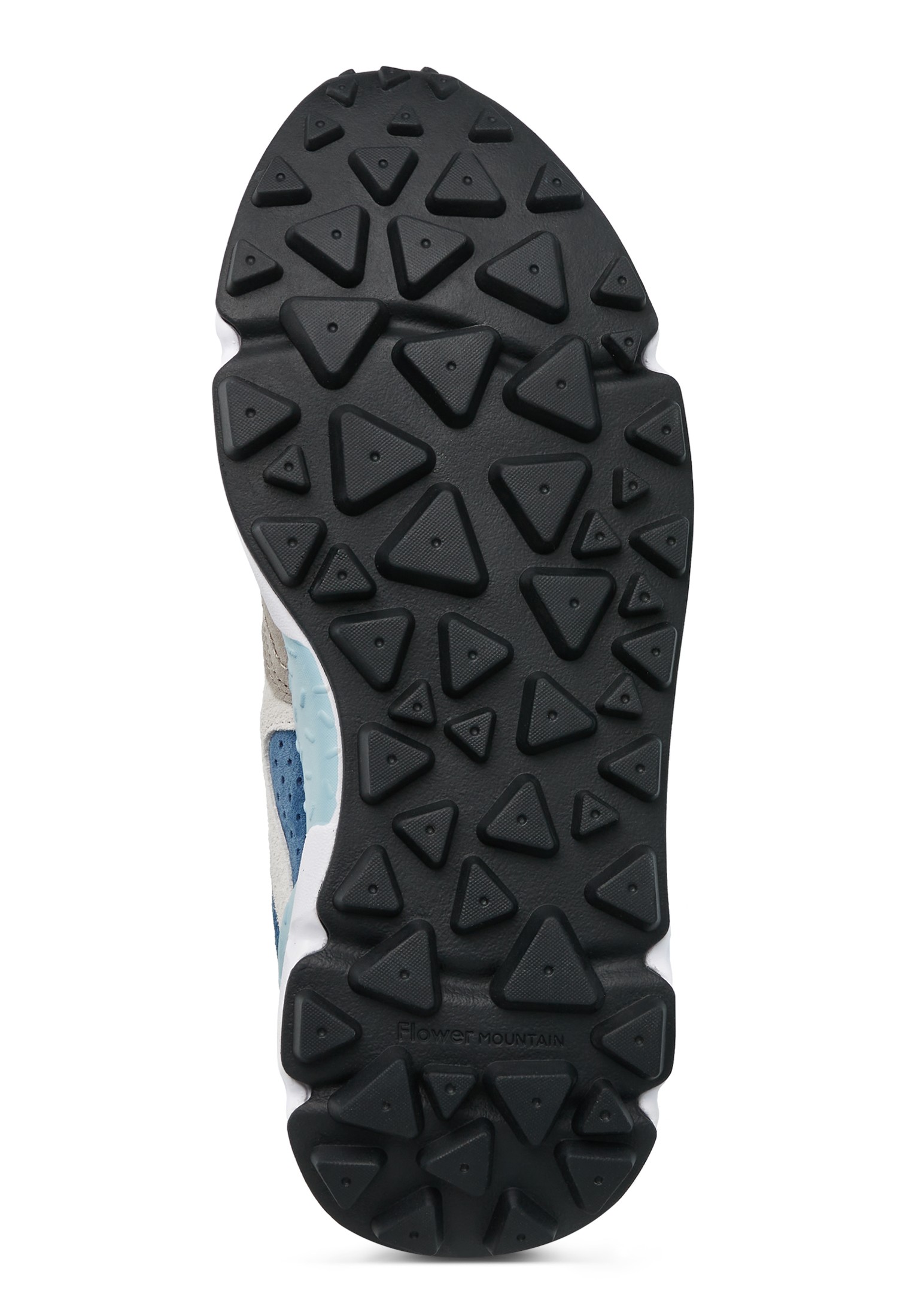 YAMANO 3 MAN - Suede and technical fabric sneakers - Light blue-Grey