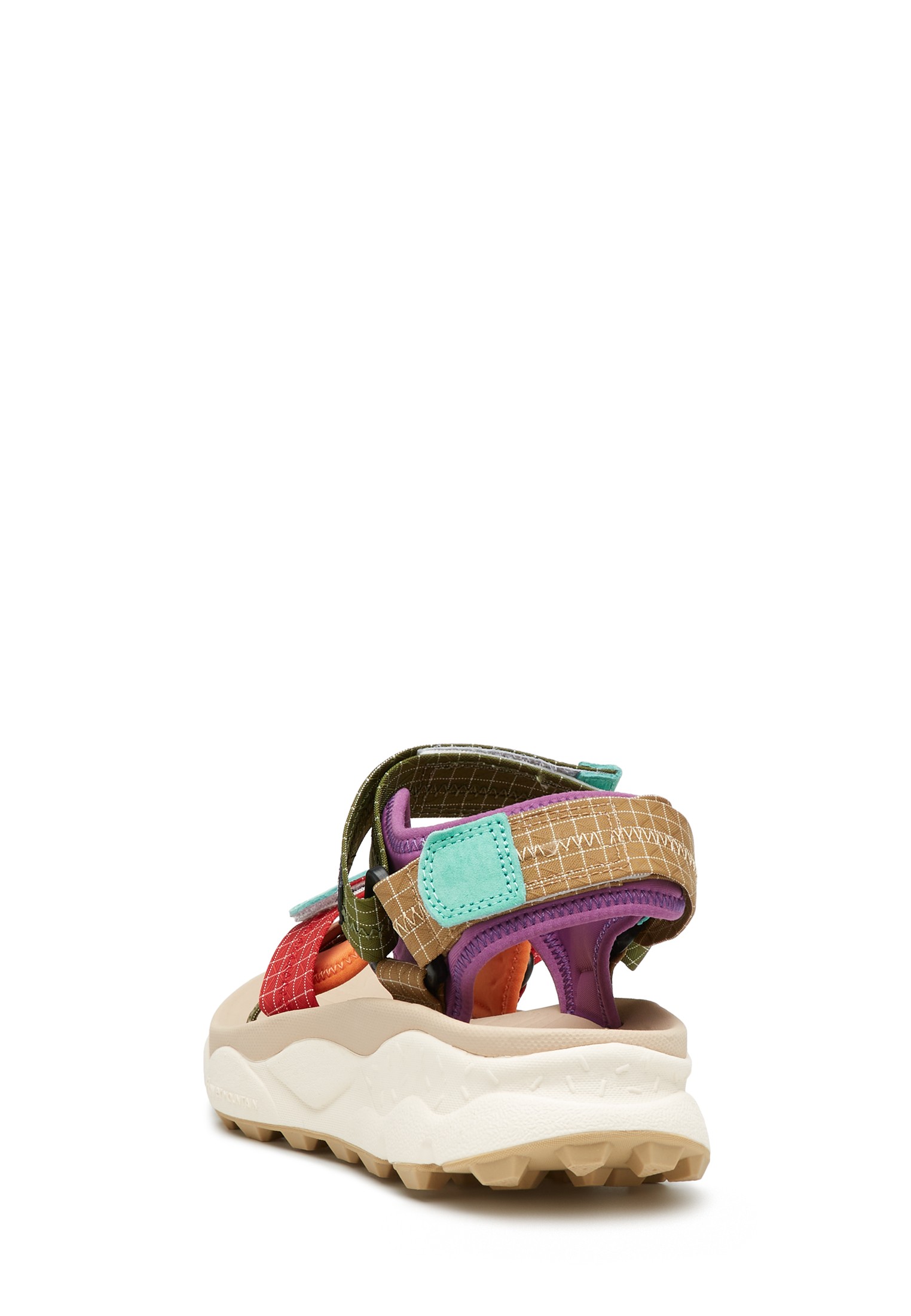 NAZCA 2 UNI - Suede and fabric sandals - Red-Green