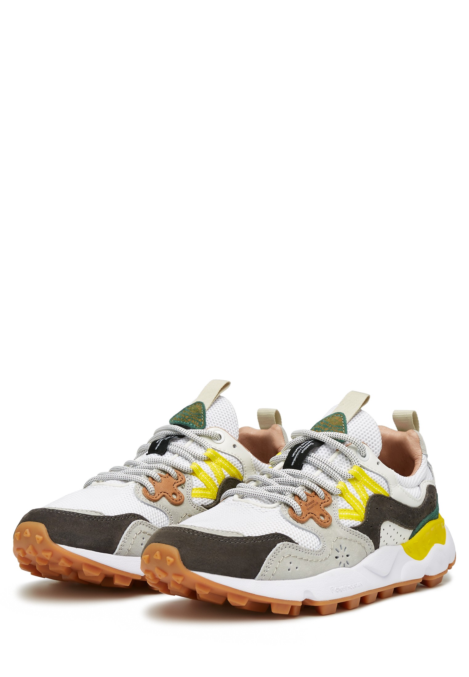 YAMANO 3 UNI - Suede and technical fabric sneakers - Grey-White