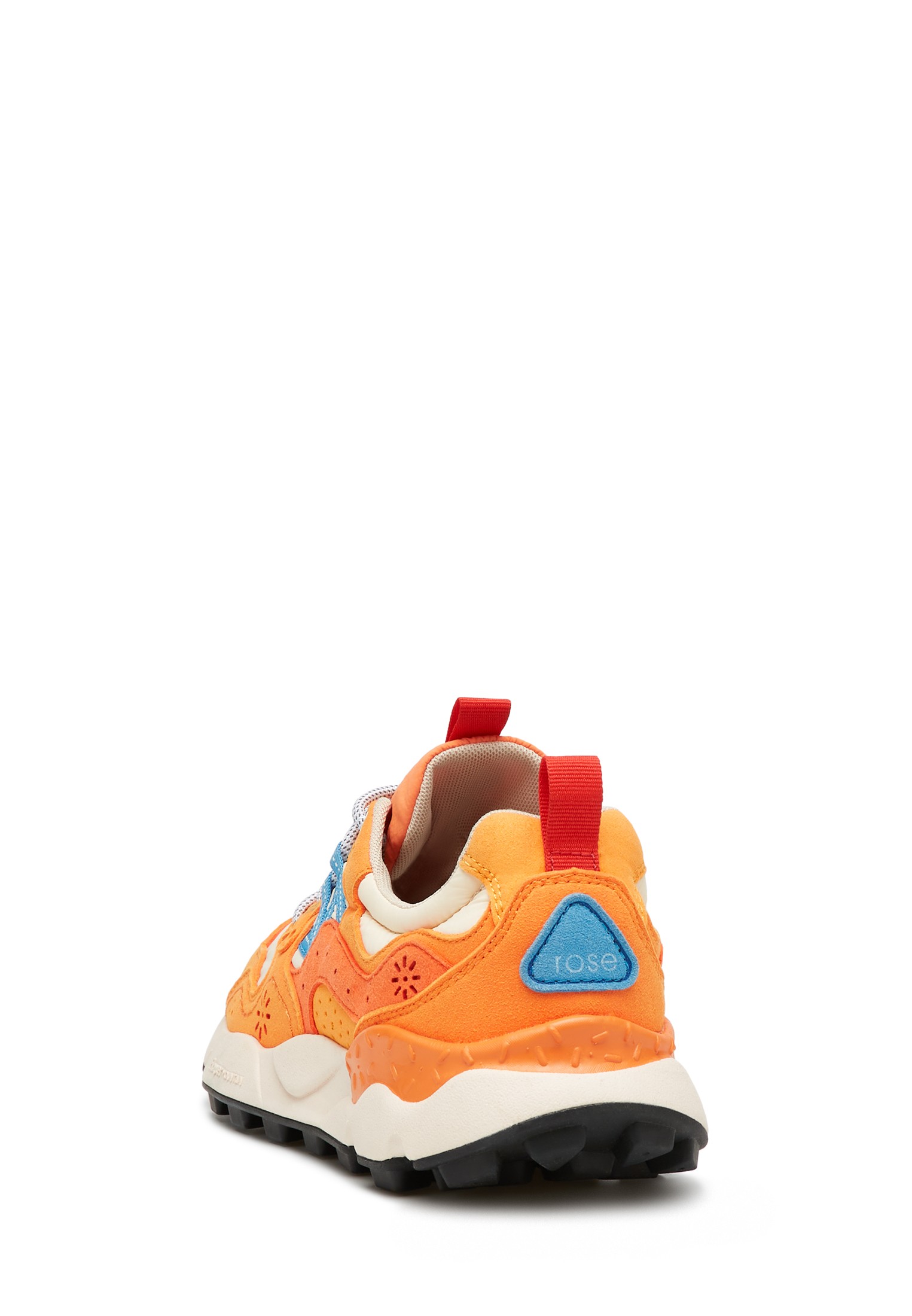 YAMANO 3 UNI BELLEROSE - Faux leather and technical fabric sneakers - Orange-Beige