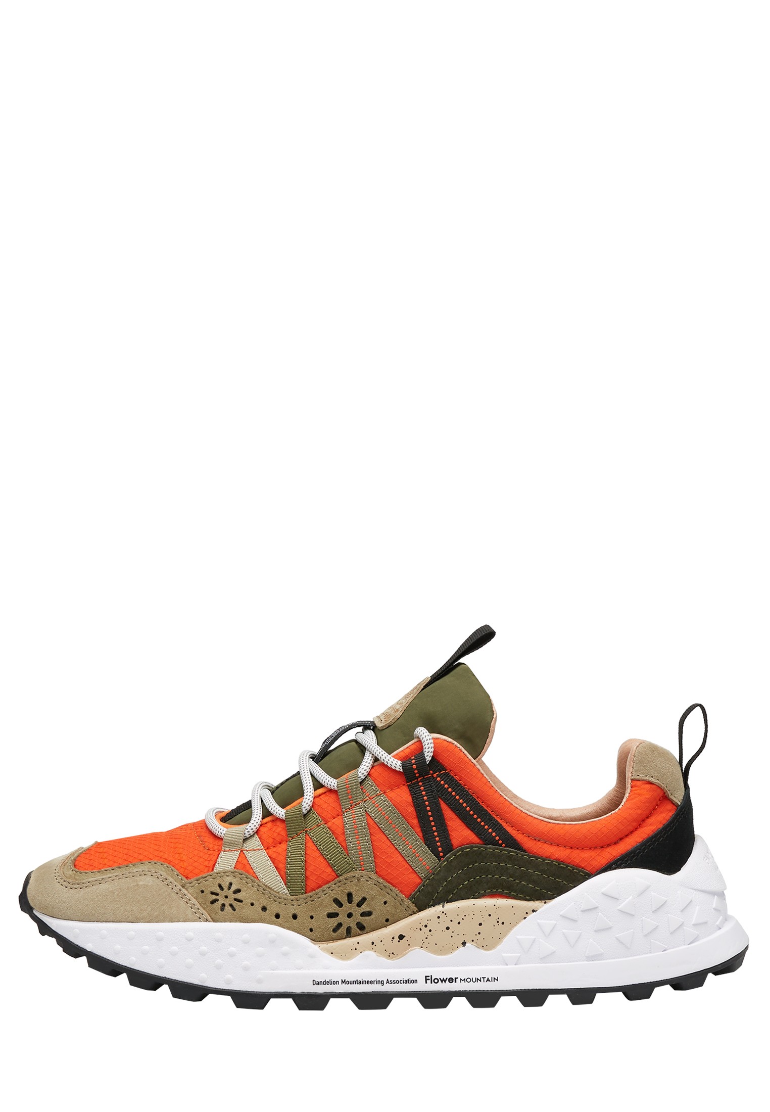 WASHI MAN - Suede and technical fabric sneakers - Brown-Red