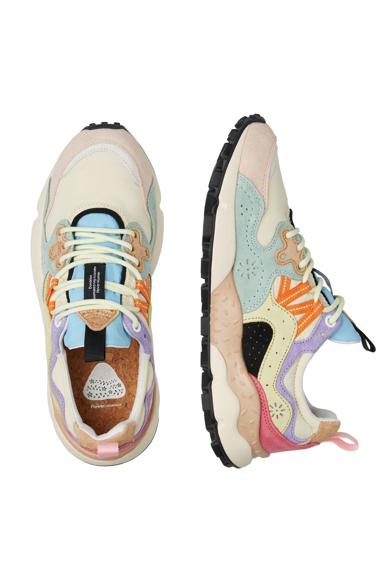 YAMANO 3 UNI - Suede and fabric sneakers - Pink-Beige