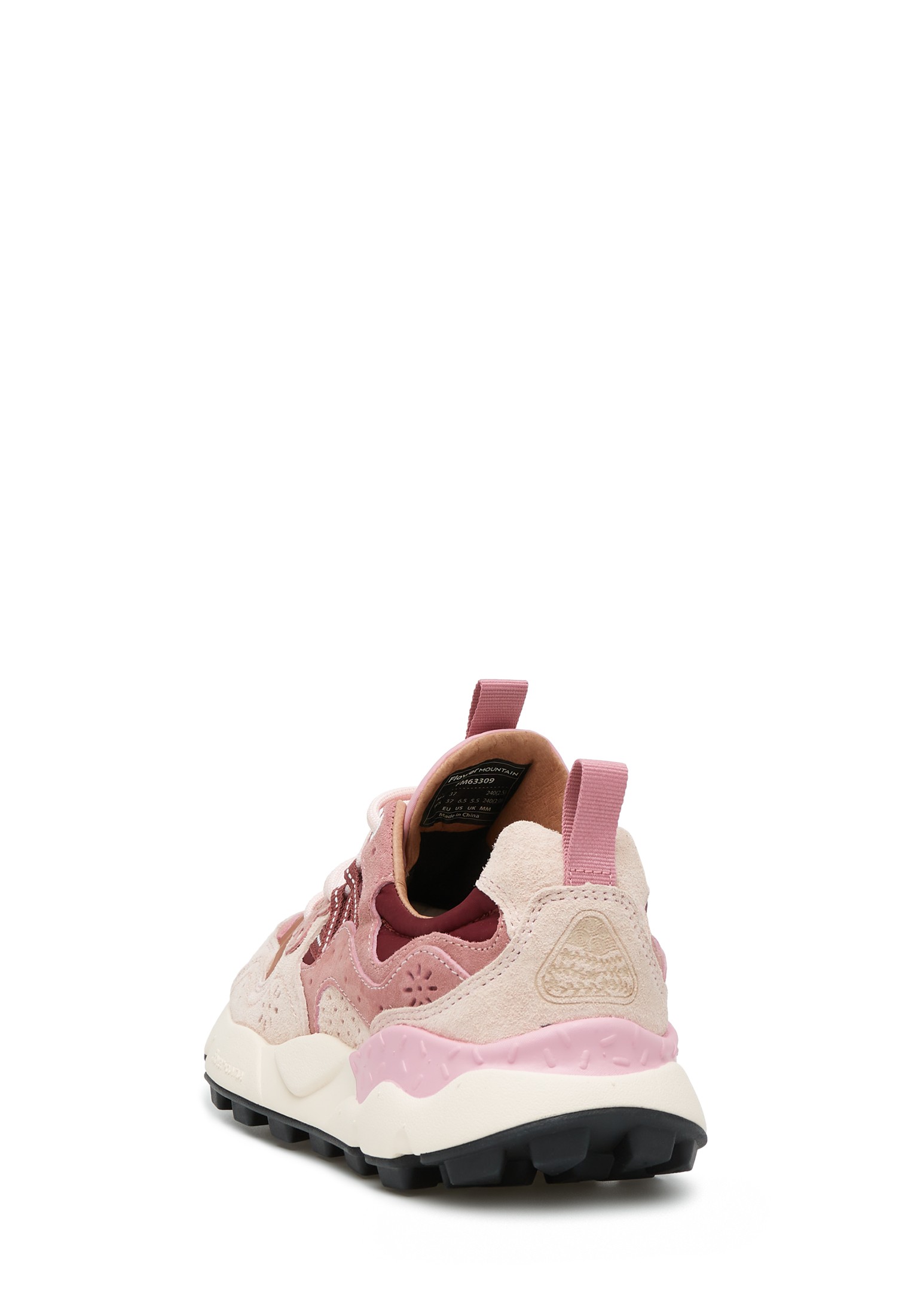 YAMANO 3 WOMAN - Suede and technical fabric sneakers - Powder pink-Purple