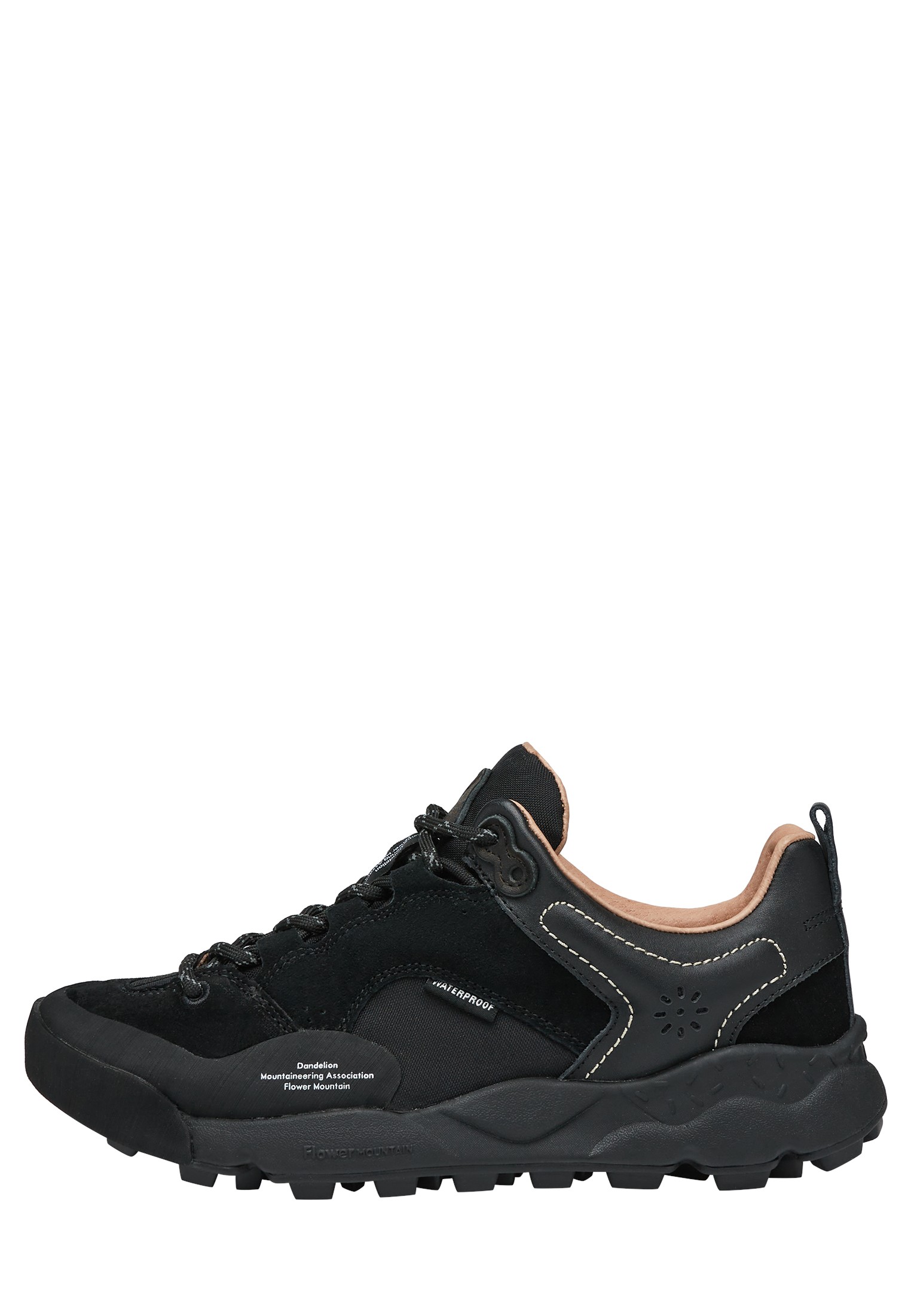 BACK COUNTRY UNI - Leather and waterproof technical fabric sneakers - Ebony