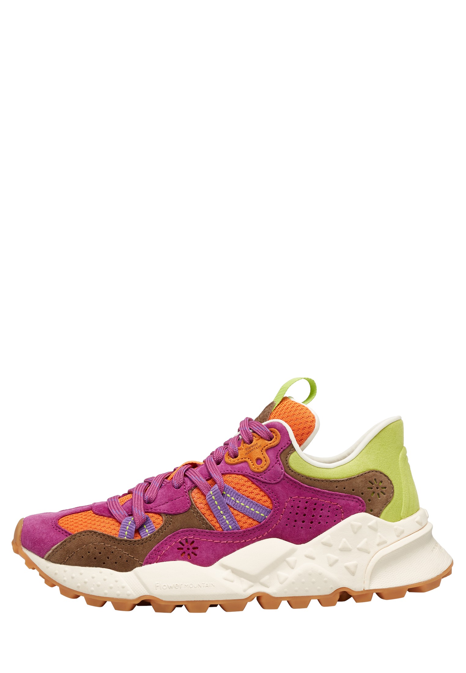 TIGER HILL UNI - Suede and technical fabric sneakers - Purple-Orange