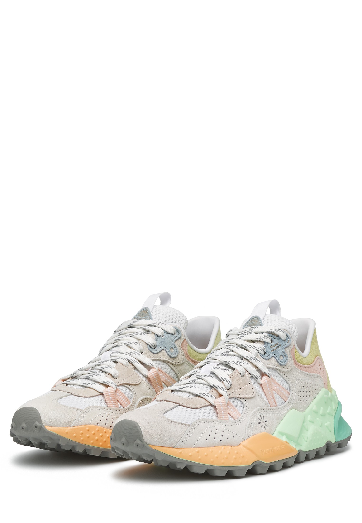 TIGER HILL WOMAN - Suede and technical fabric sneakers - White