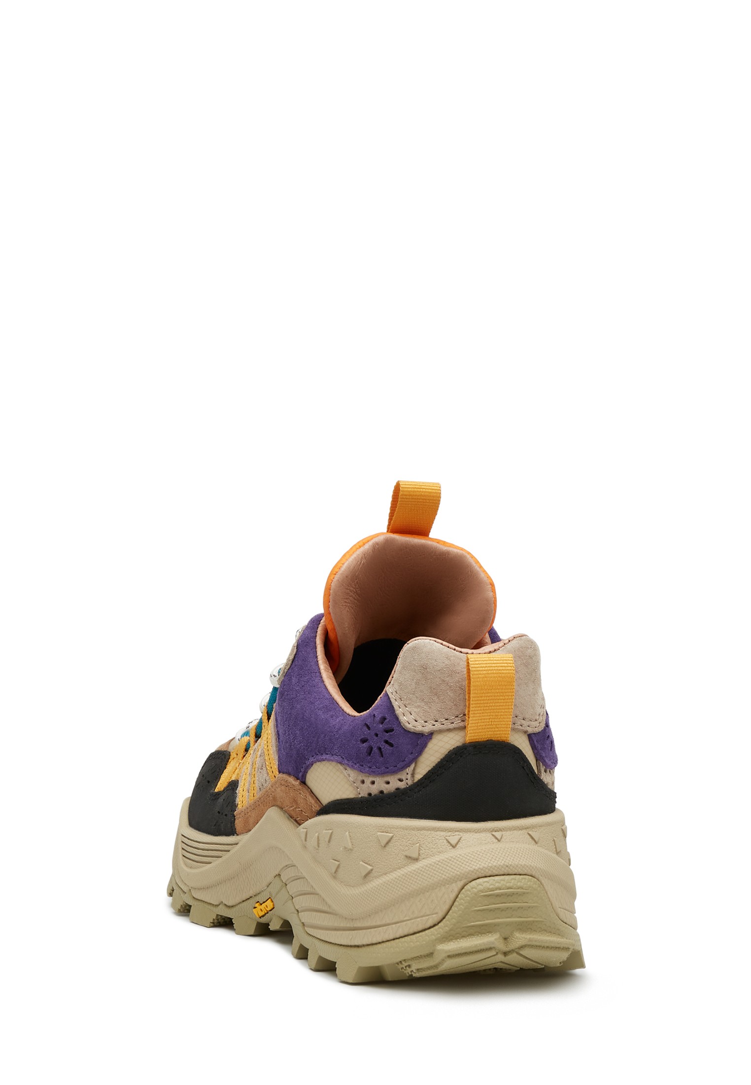 IWANO UNI - Suede and technical fabric sneakers - Brown-Orange
