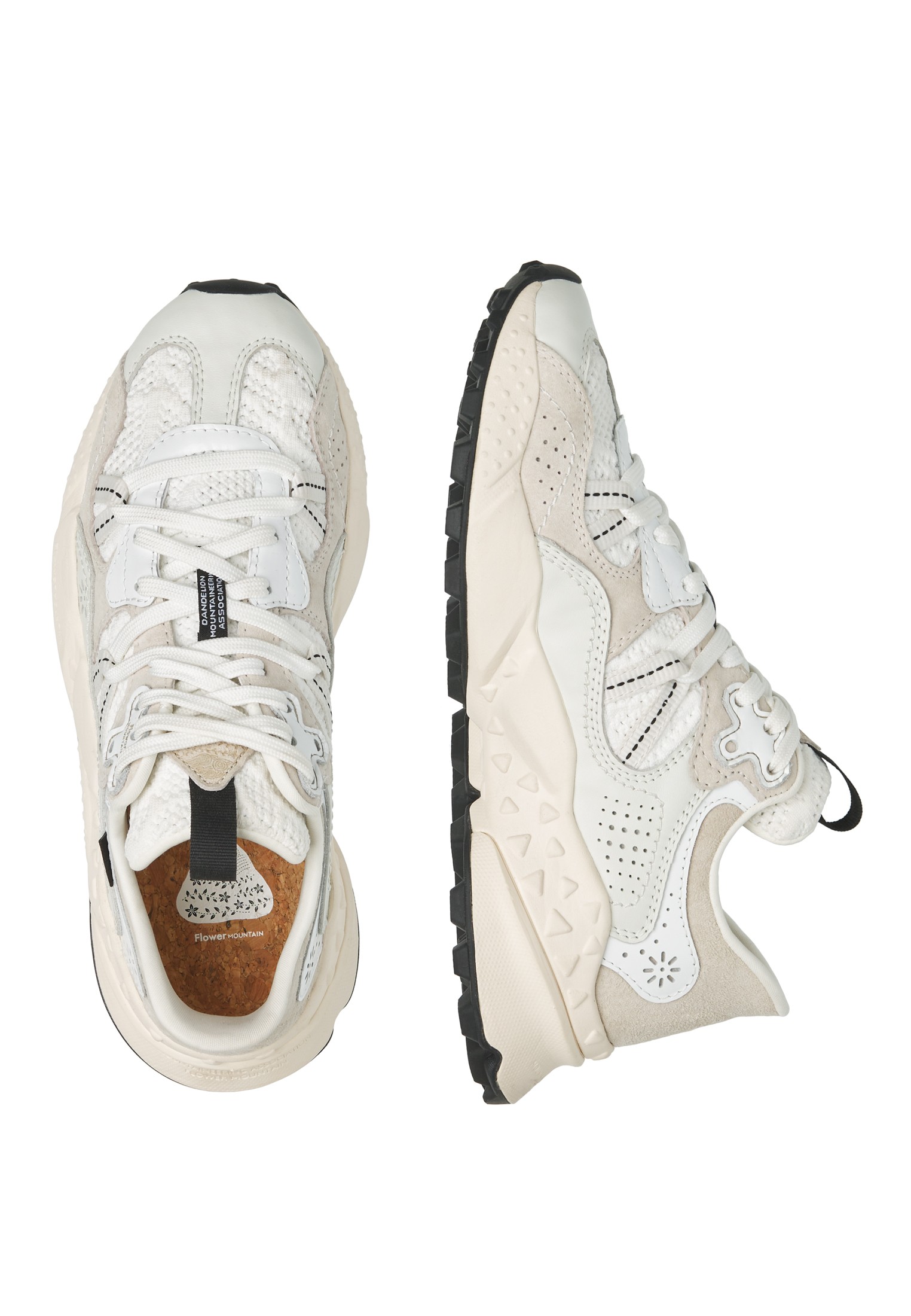 TIGER HILL NAPE UNI - Suede and technical fabric sneakers - White-Beige