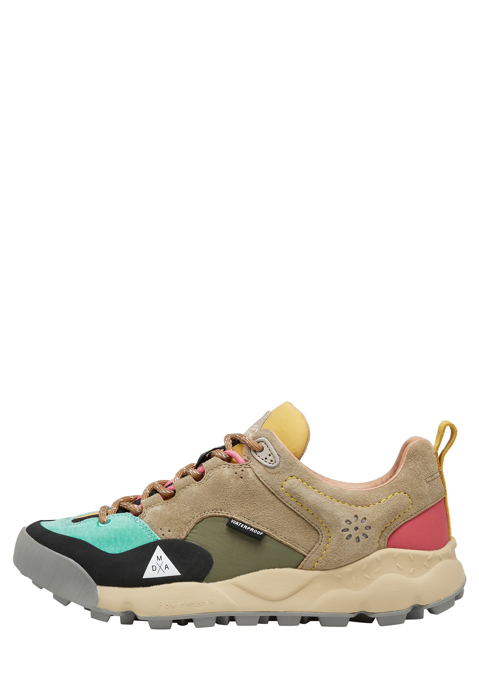 BACK COUNTRY UNI - Suede and technical fabric sneakers - Beige-Pink