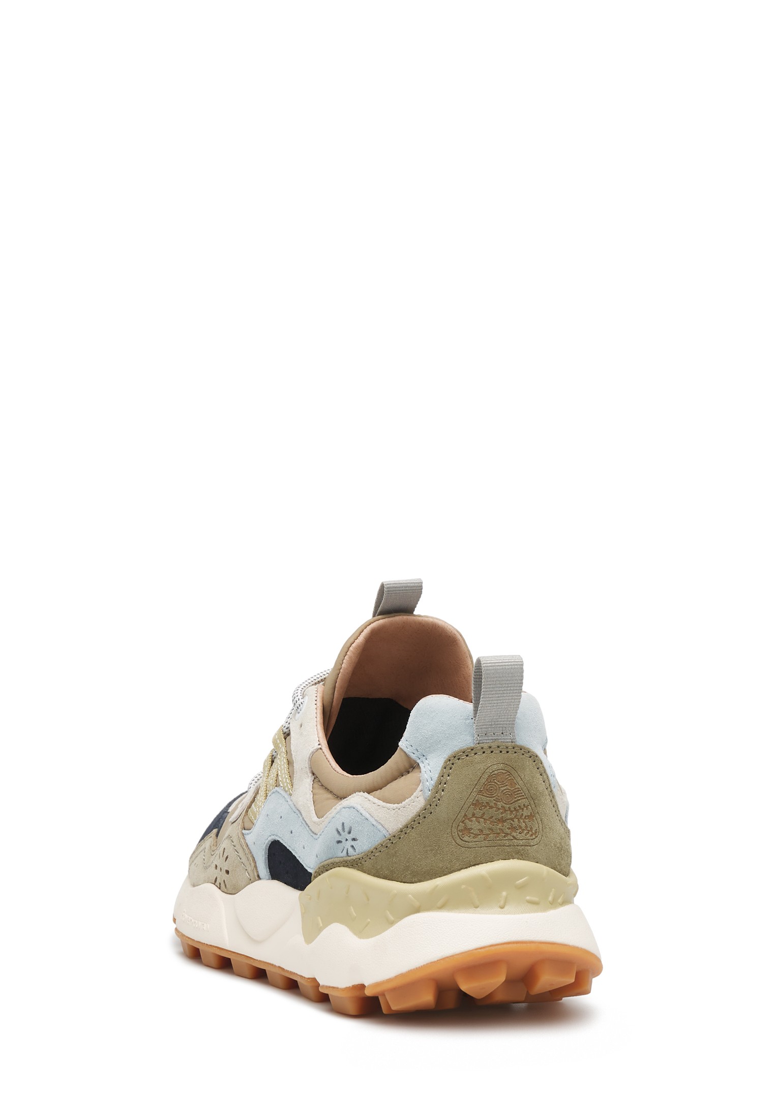 YAMANO 3 MAN - Suede and technical fabric sneakers - Beige-Black