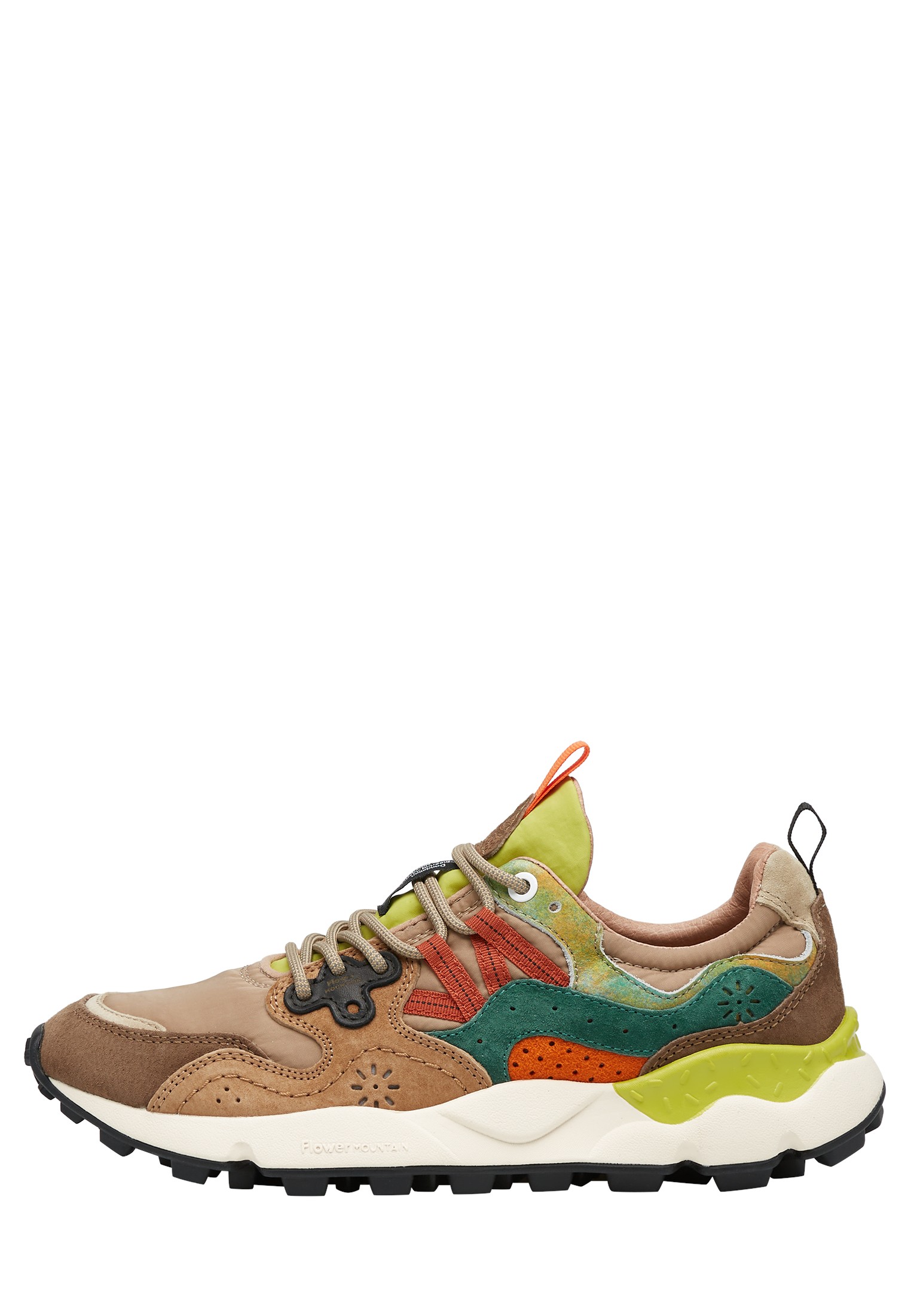 YAMANO 3 UNI - Suede and fabric sneakers - Brown-Green