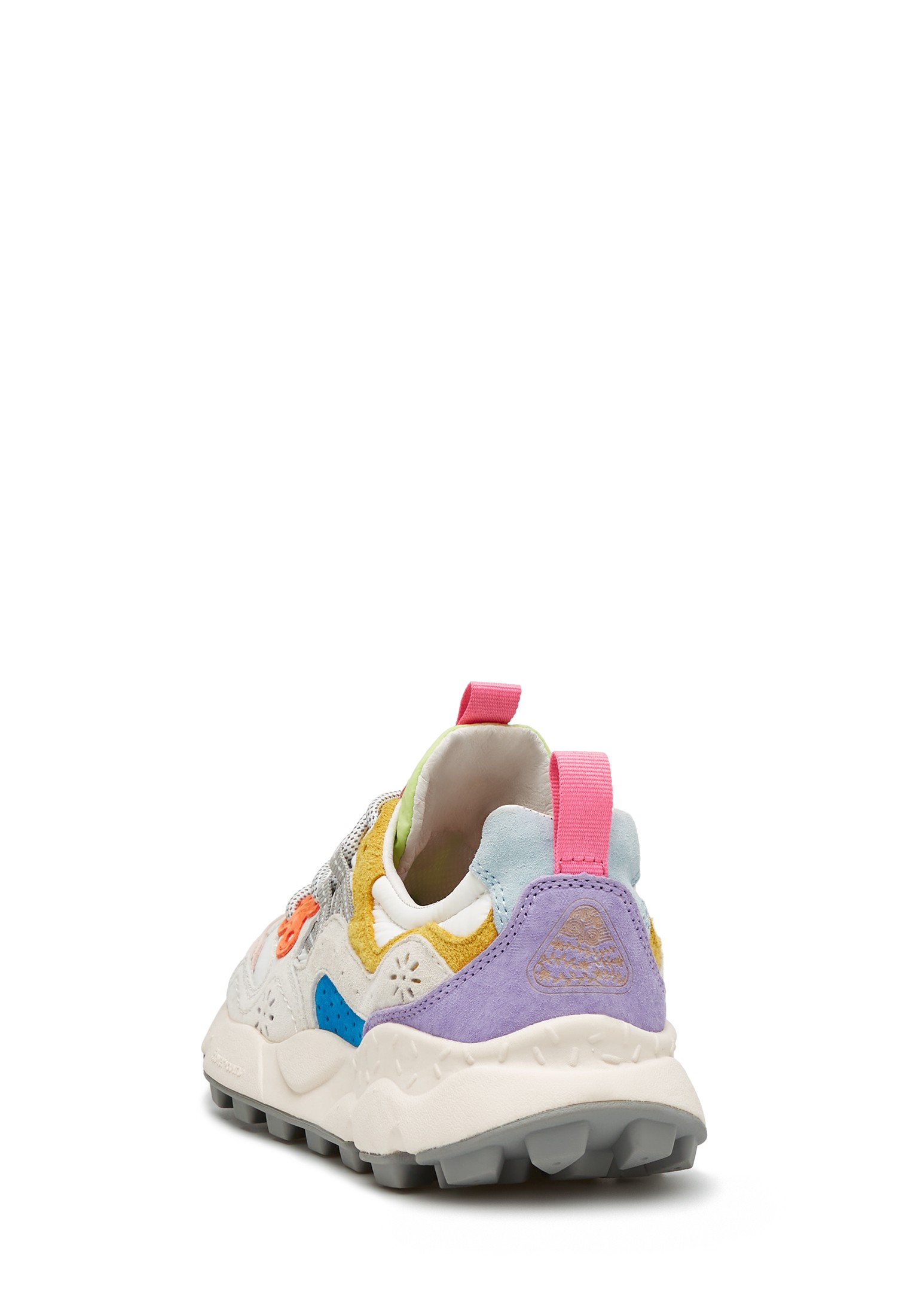 YAMANO 3 WOMAN - Suede and technical fabric sneakers - White-Pink