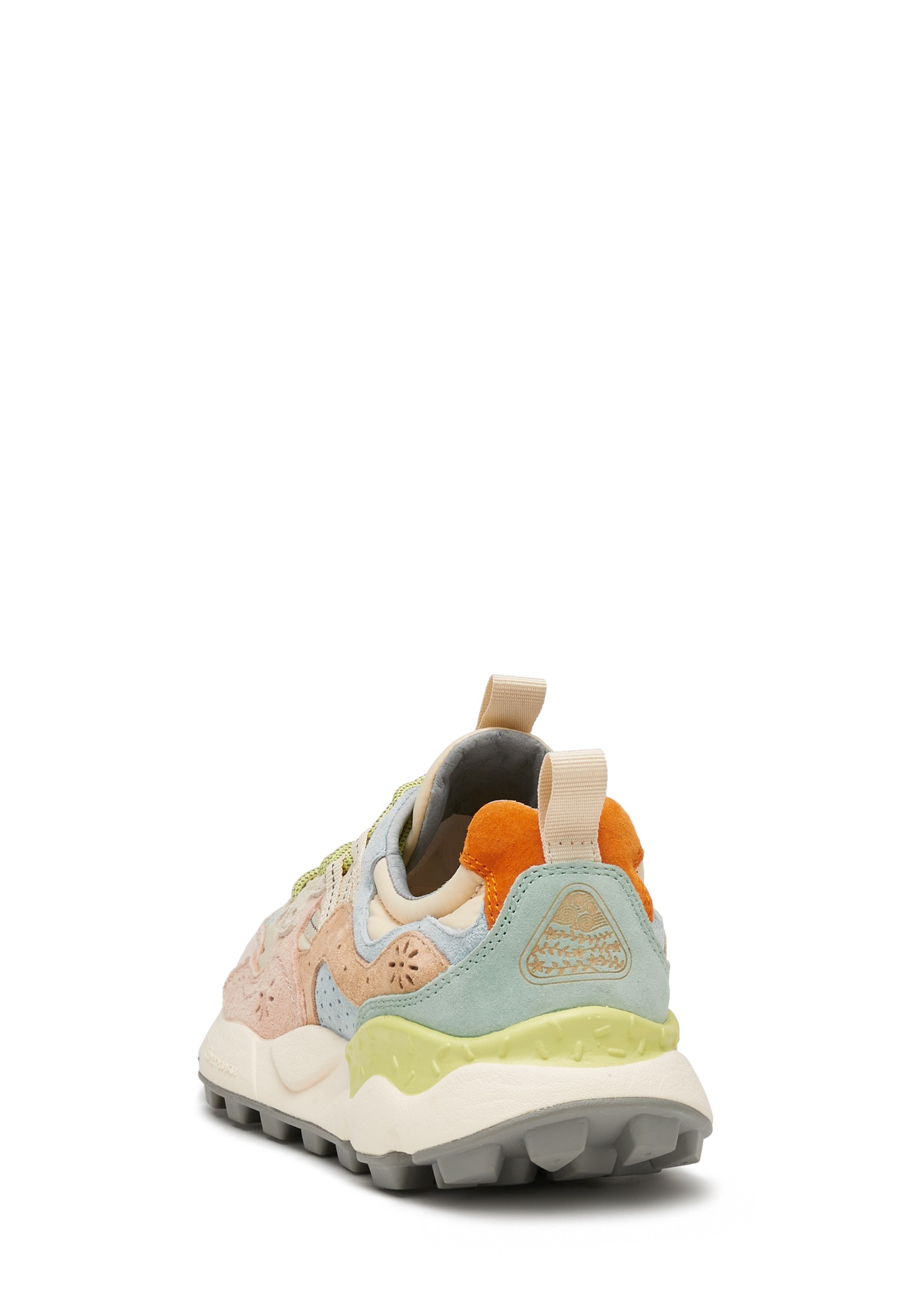 YAMANO 3 WOMAN - Suede and technical fabric sneakers - Pink-Beige