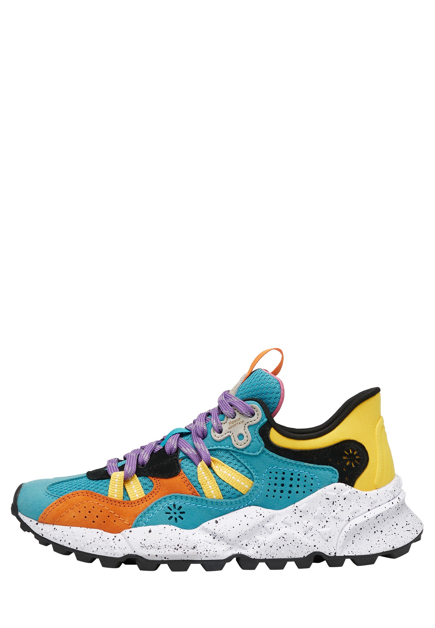 TIGER HILL UNI - Suede and technical fabric sneakers - Light blue-Purple