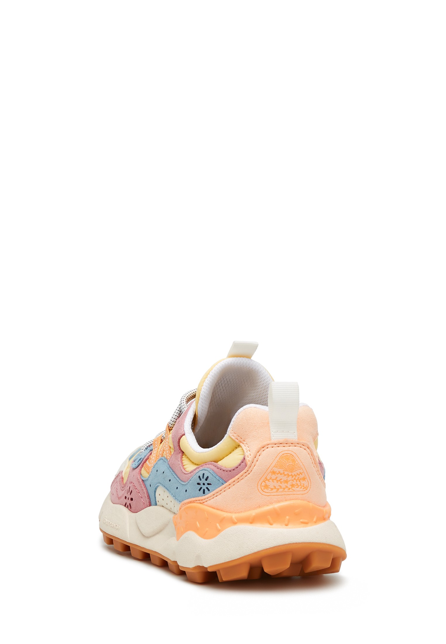 YAMANO 3 WOMAN KAISO - Faux leather and technical fabric sneakers - White-Yellow