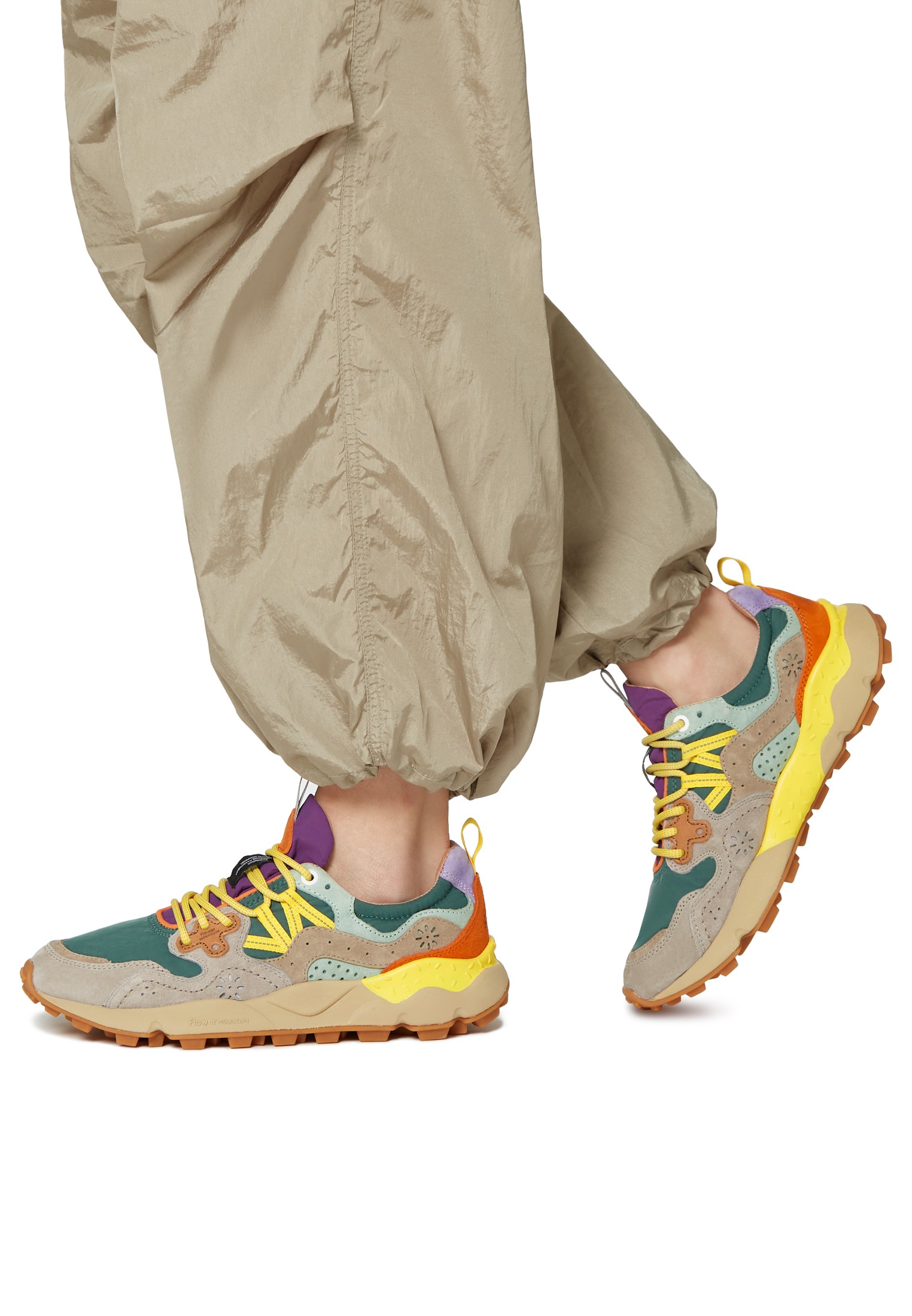 YAMANO 3 UNI - Suede and fabric sneakers - Grey-Green