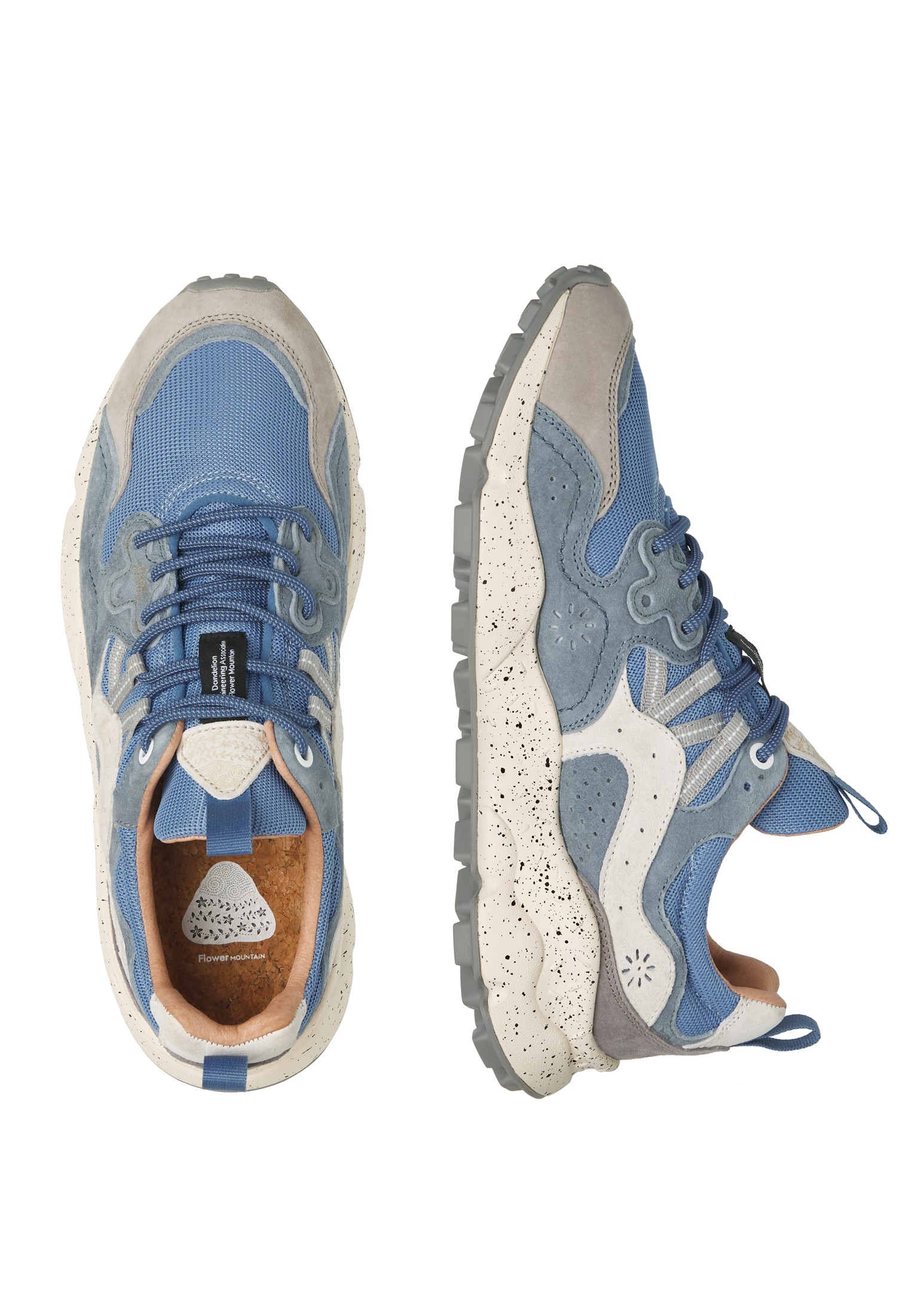 YAMANO 3 MAN - Suede and fabric sneakers - Light blue