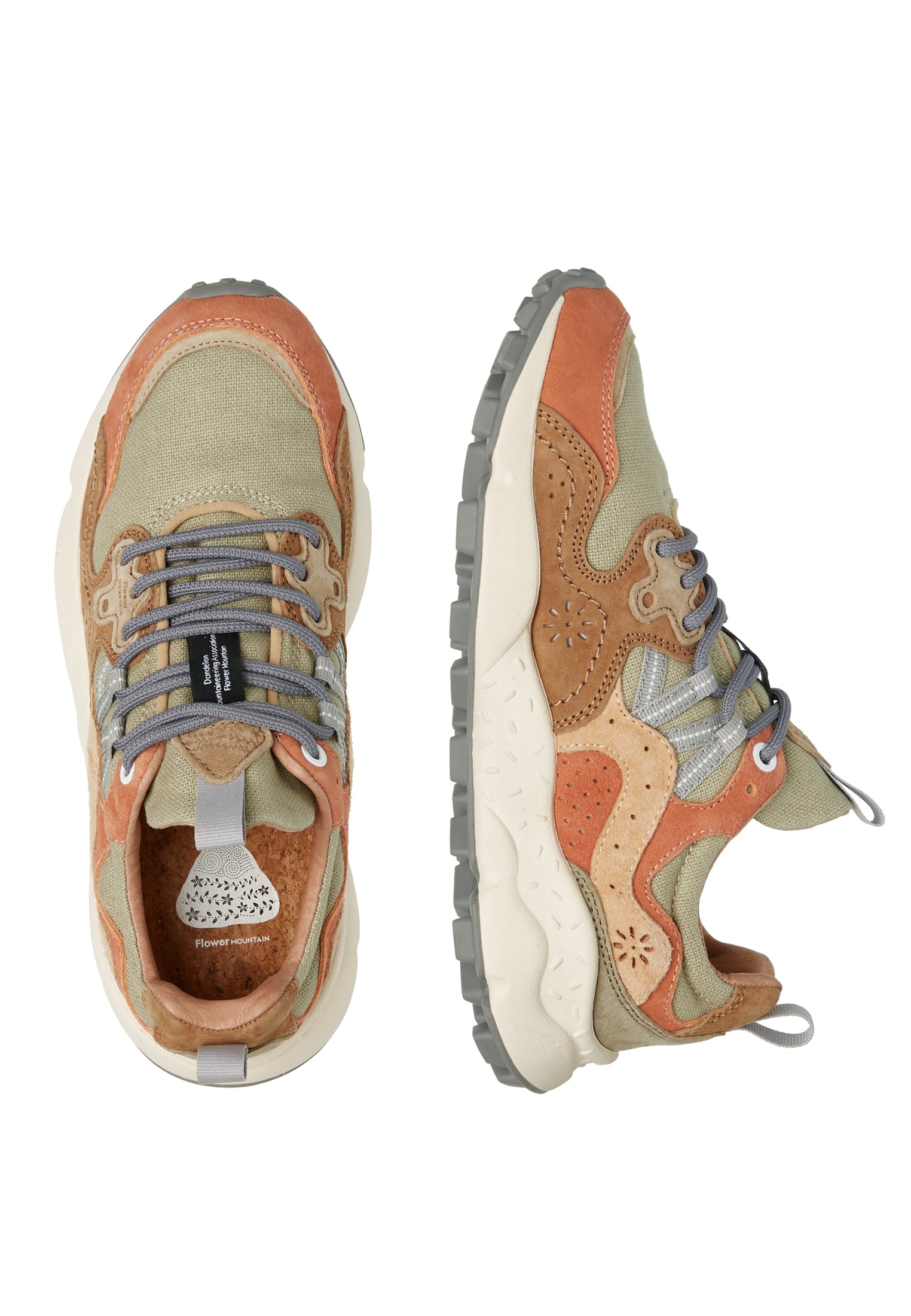 YAMANO 3 WOMAN - Suede and fabric sneakers - Beige-Pink