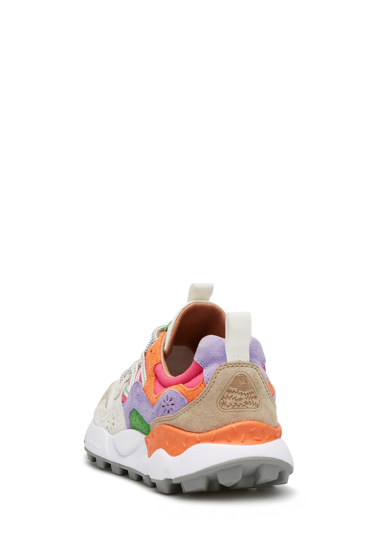 YAMANO 3 WOMAN - Suede and technical fabric sneakers - White-Fuchsia