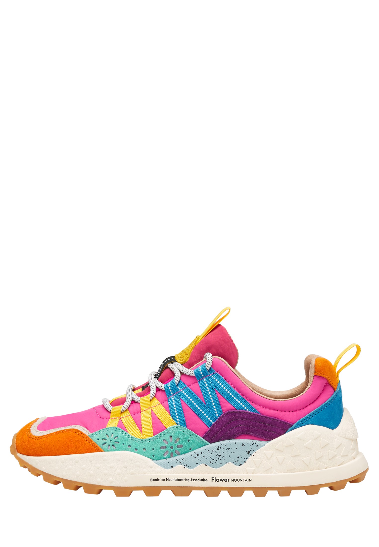 WASHI WOMAN - Suede and technical fabric sneakers - Fuchsia-Orange