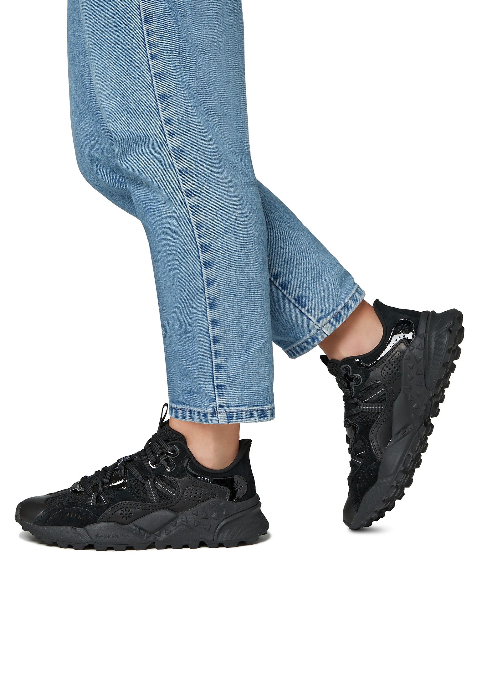 TIGER HILL NAPE UNI - Suede and technical fabric sneakers - Black