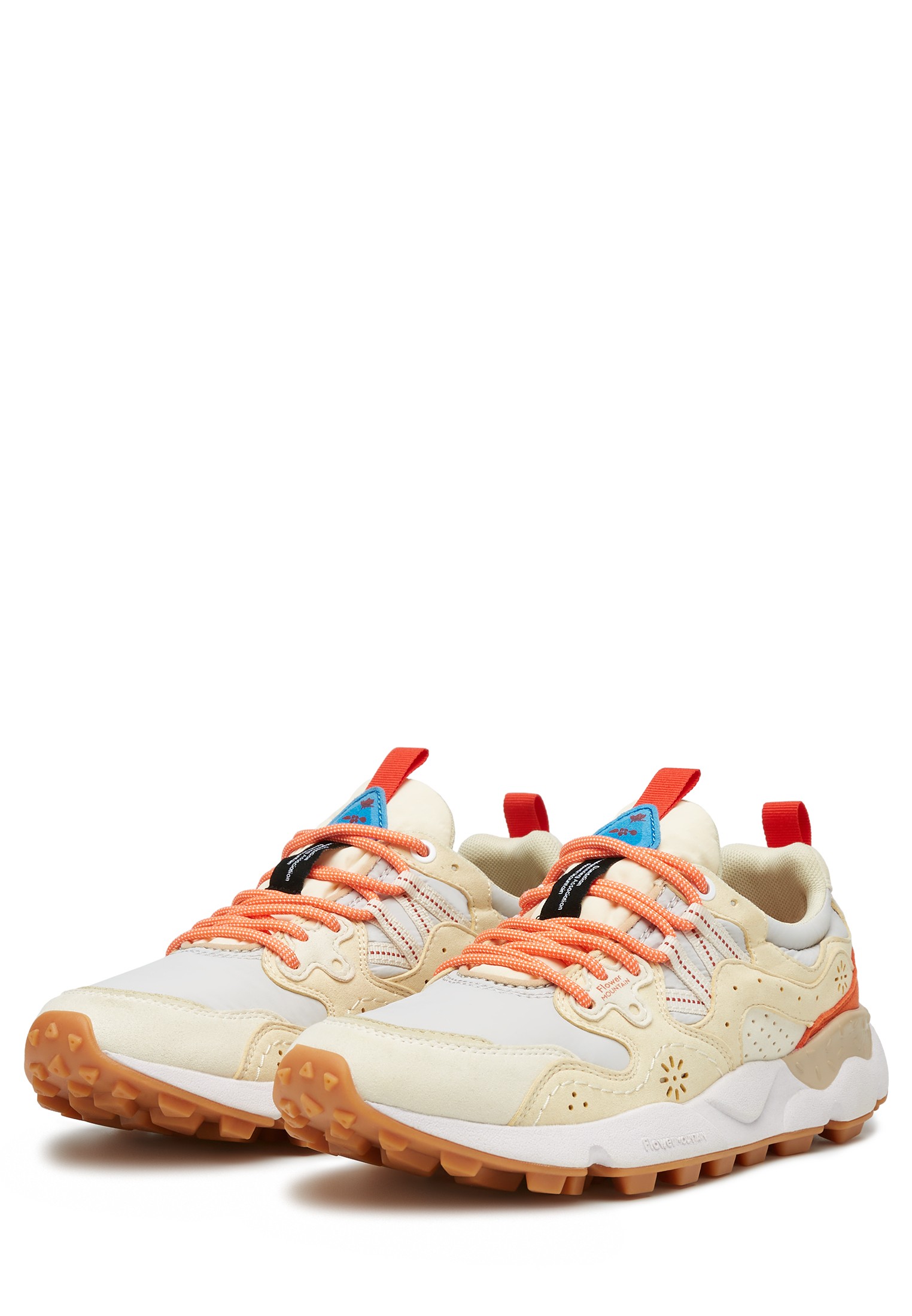 YAMANO 3 UNI BELLEROSE - Faux leather and technical fabric sneakers - Beige-Red