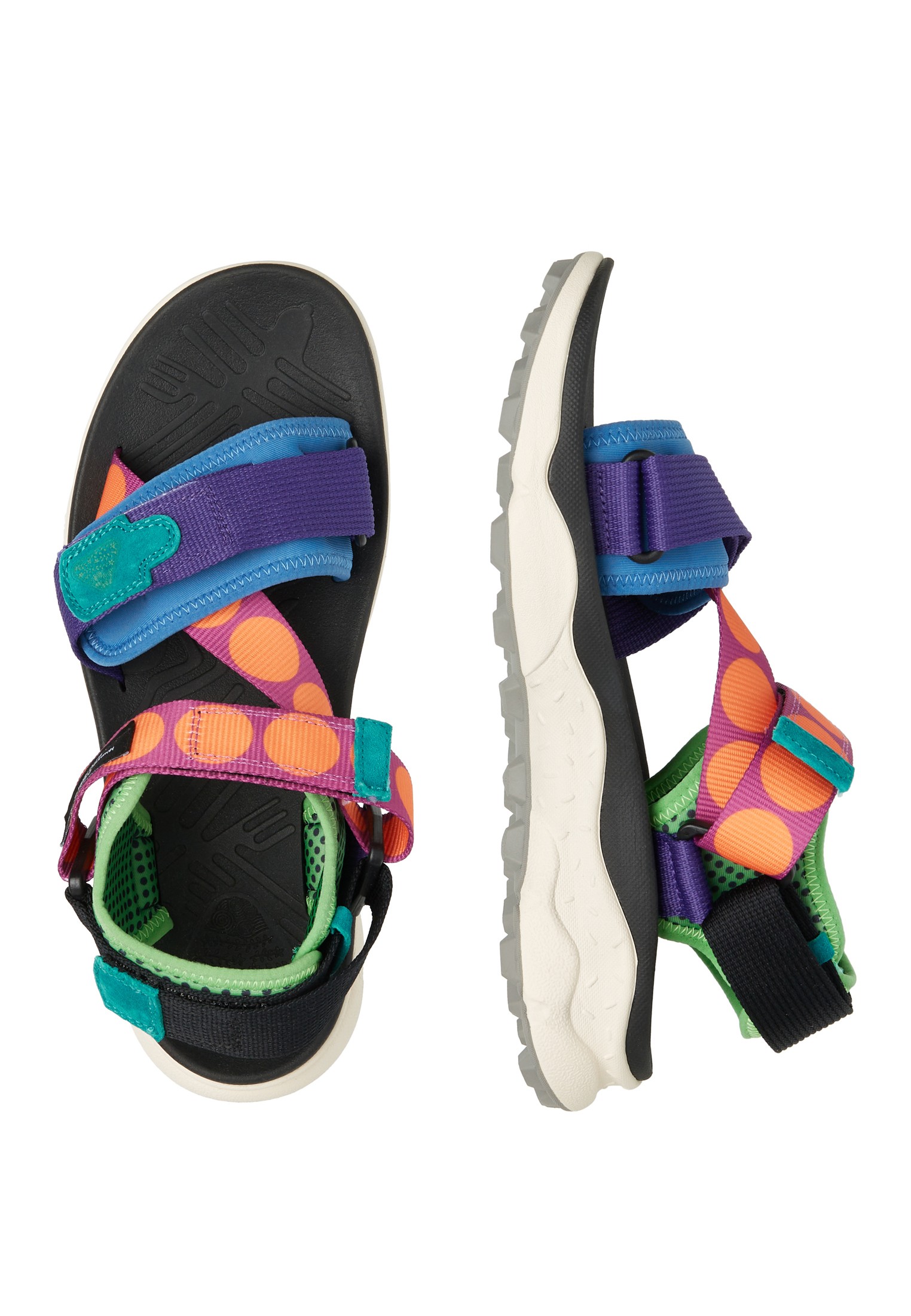 NAZCA 2 UNI - Suede and fabric sandals - Purple-Light blue