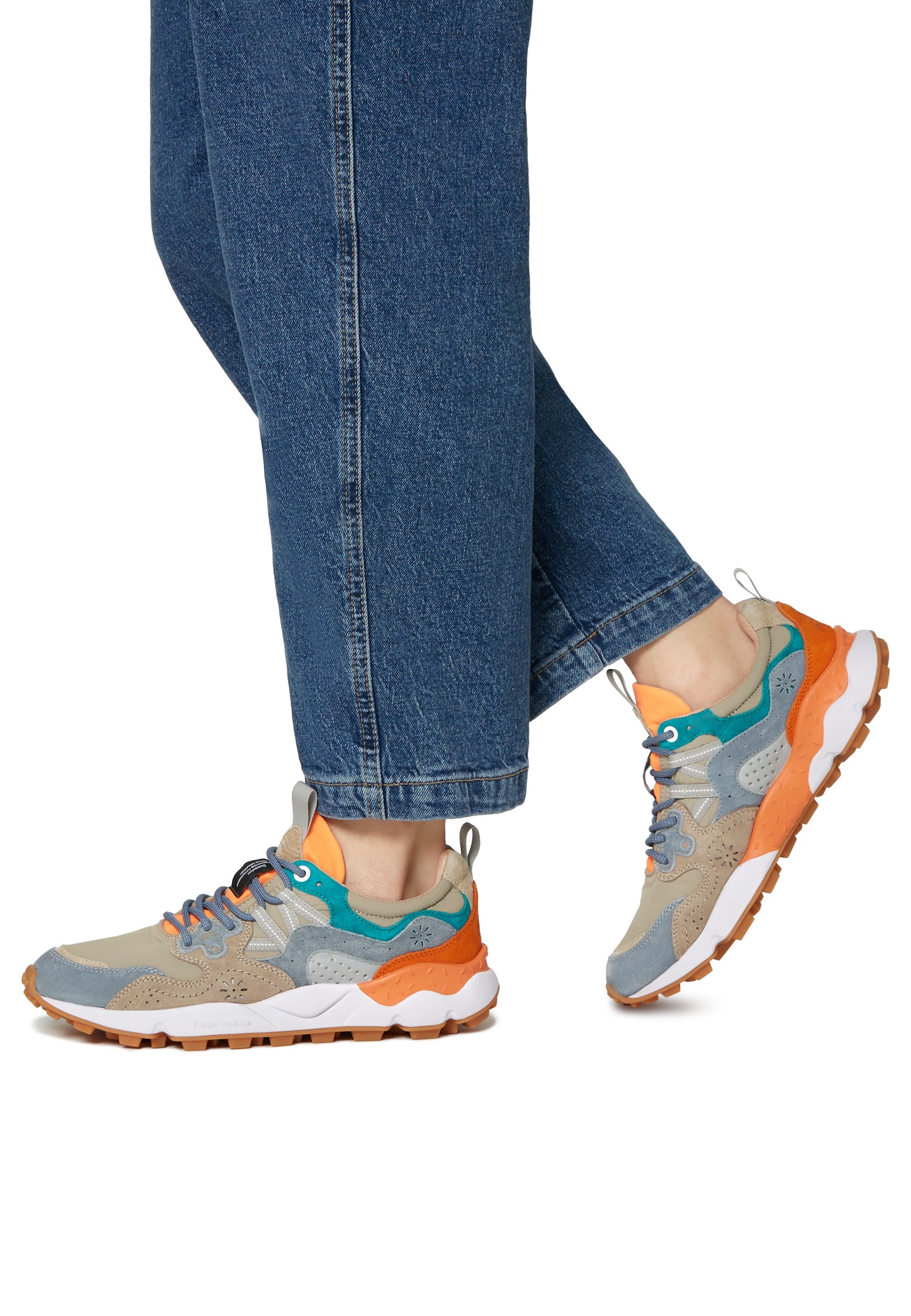 YAMANO 3 UNI - Suede and fabric sneakers - Light blue-Grey