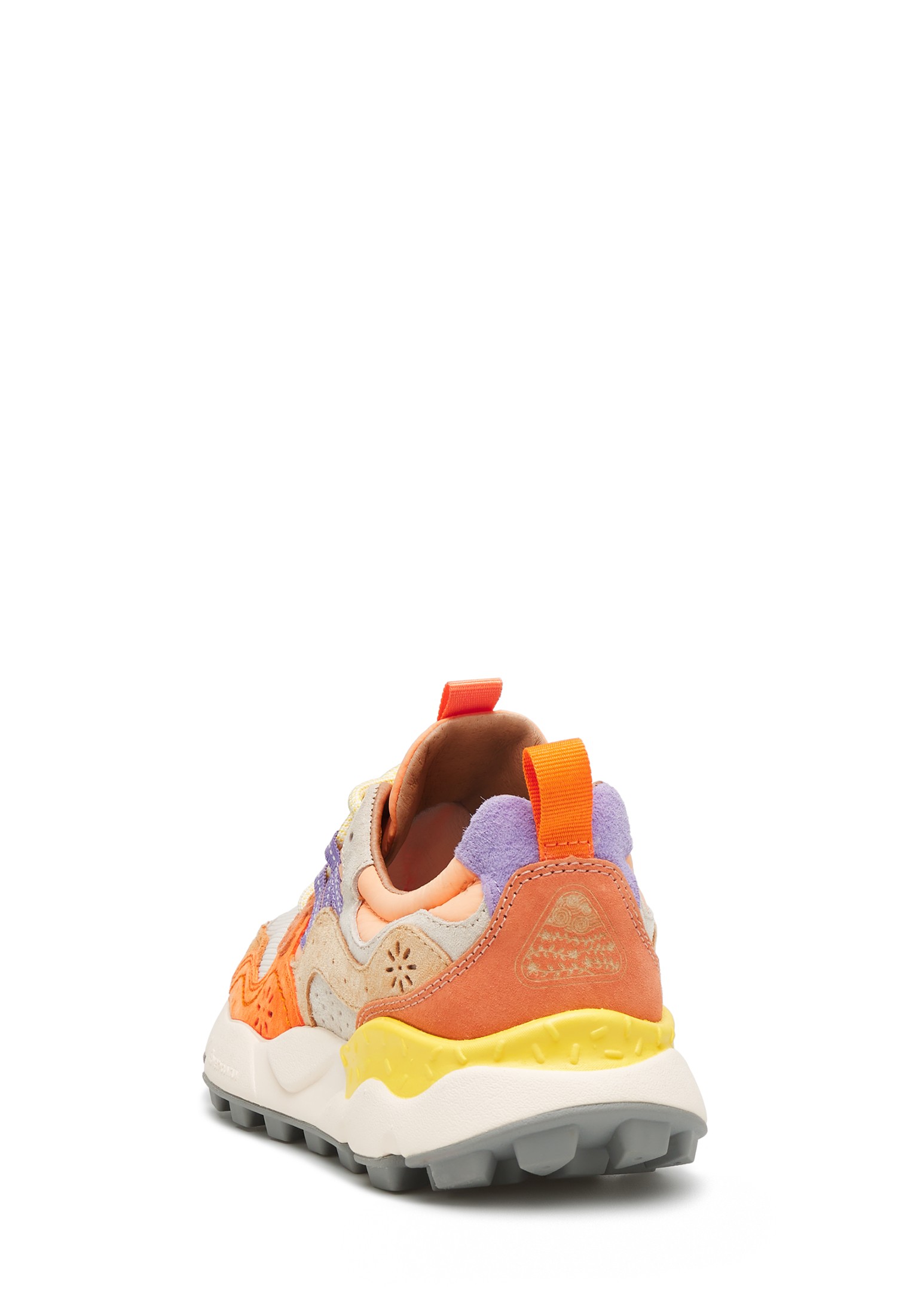 YAMANO 3 WOMAN - Suede and fabric sneakers - Orange-Beige