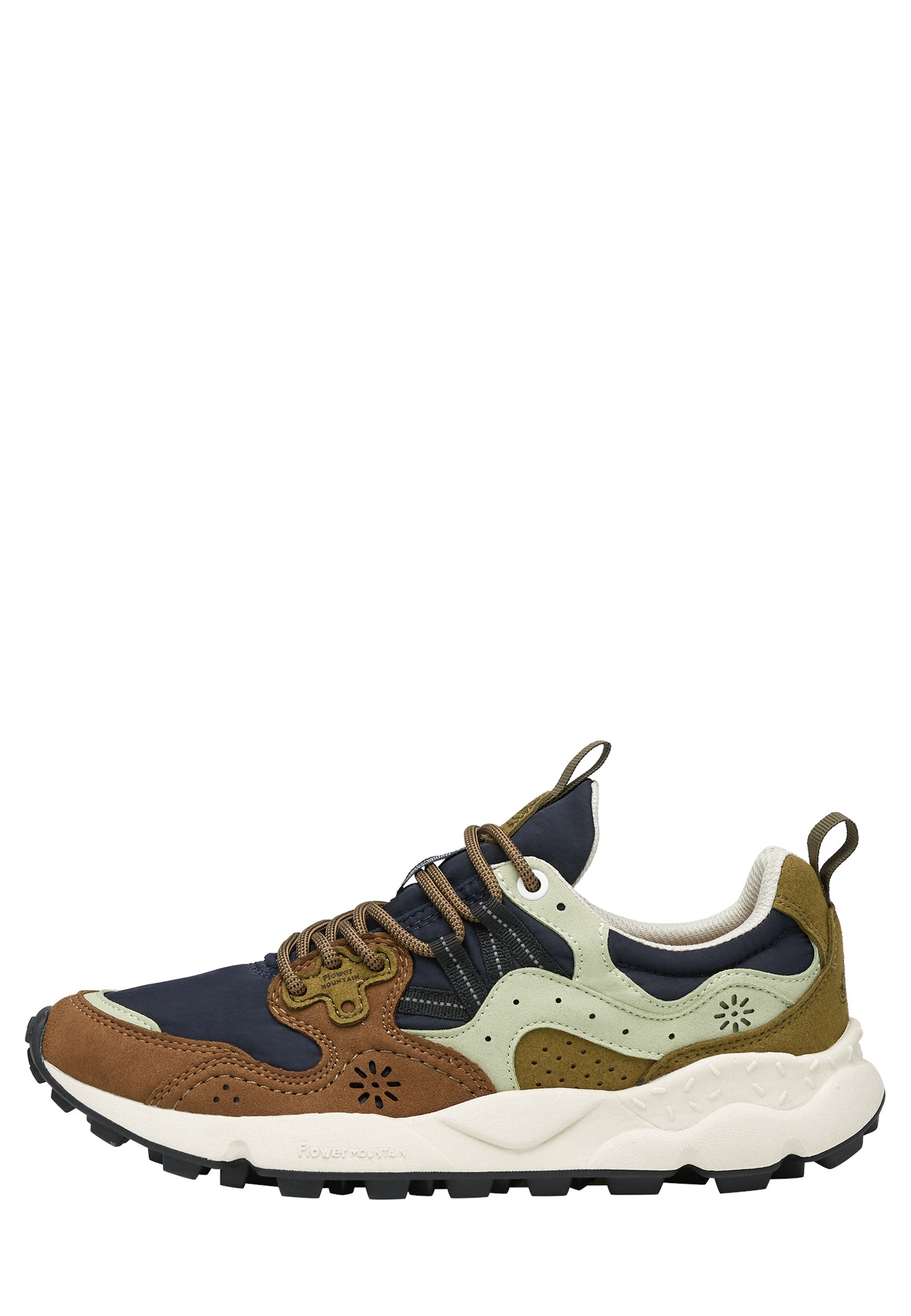 YAMANO 3 UNI KAISO - Faux suede and technical fabric high-top sneakers - Dark blue