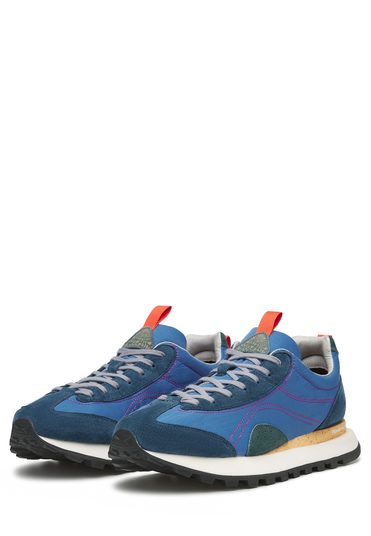 NEW ASUKA MAN - Suede and technical fabric sneakers - Navy