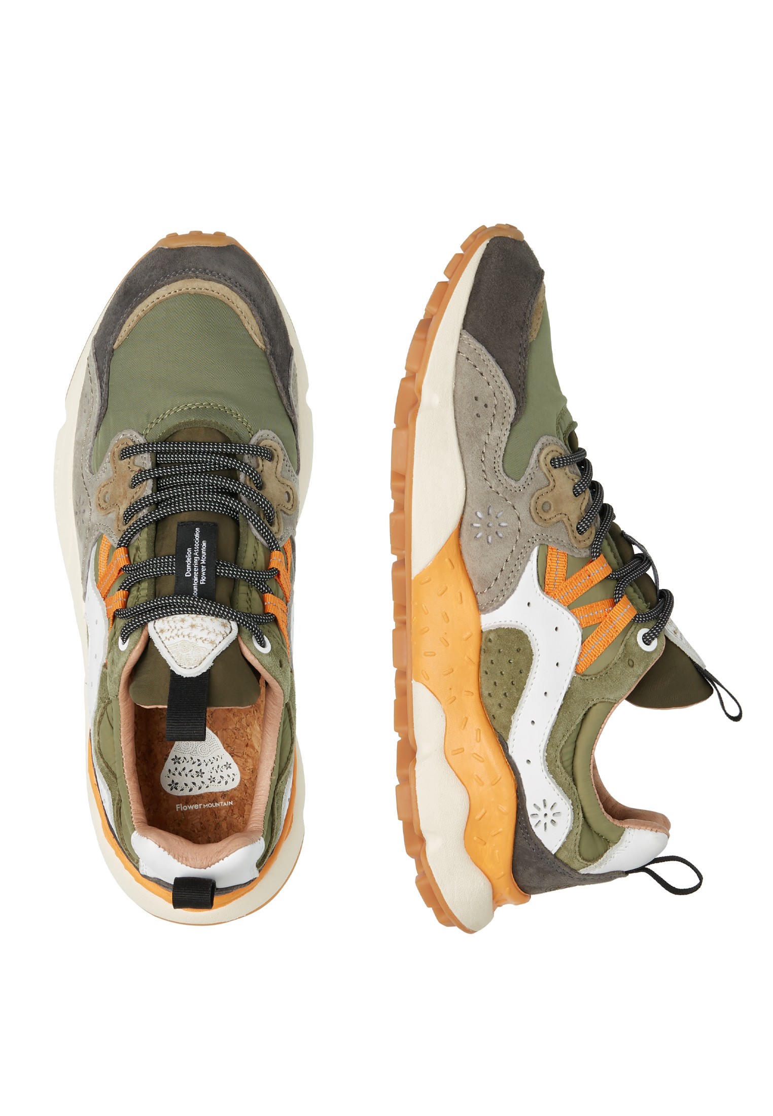 YAMANO 3 UNI - Suede and fabric sneakers - Anthracite-Khaki