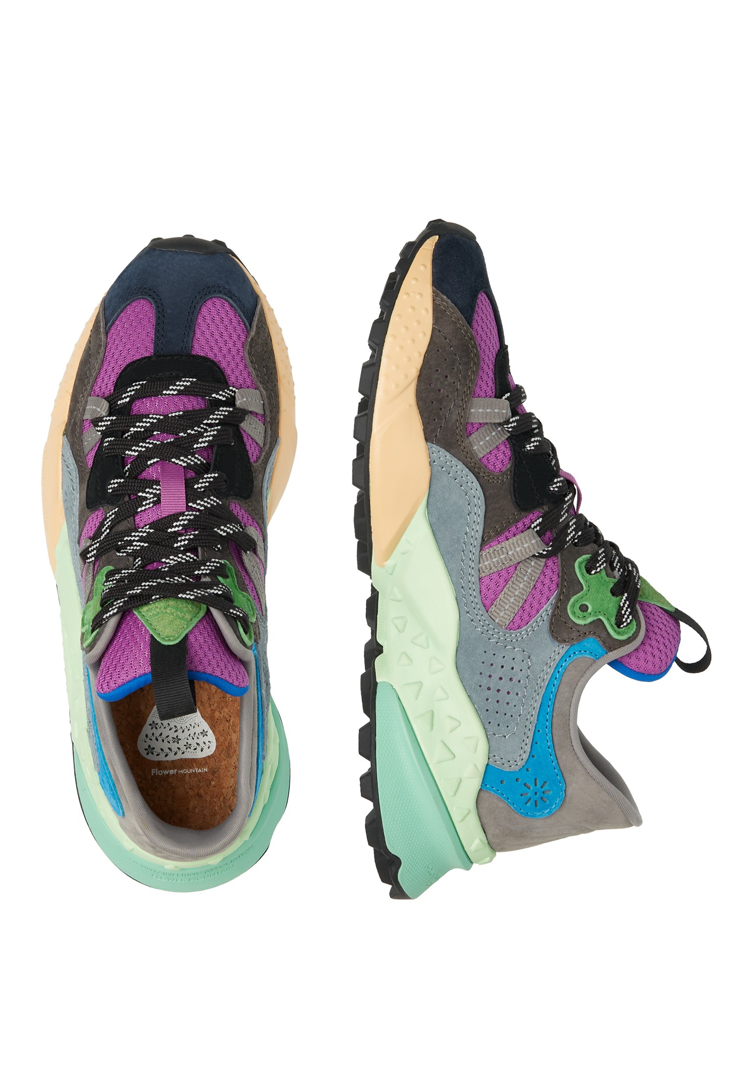 TIGER HILL UNI - Suede and technical fabric sneakers - Blue-Grey
