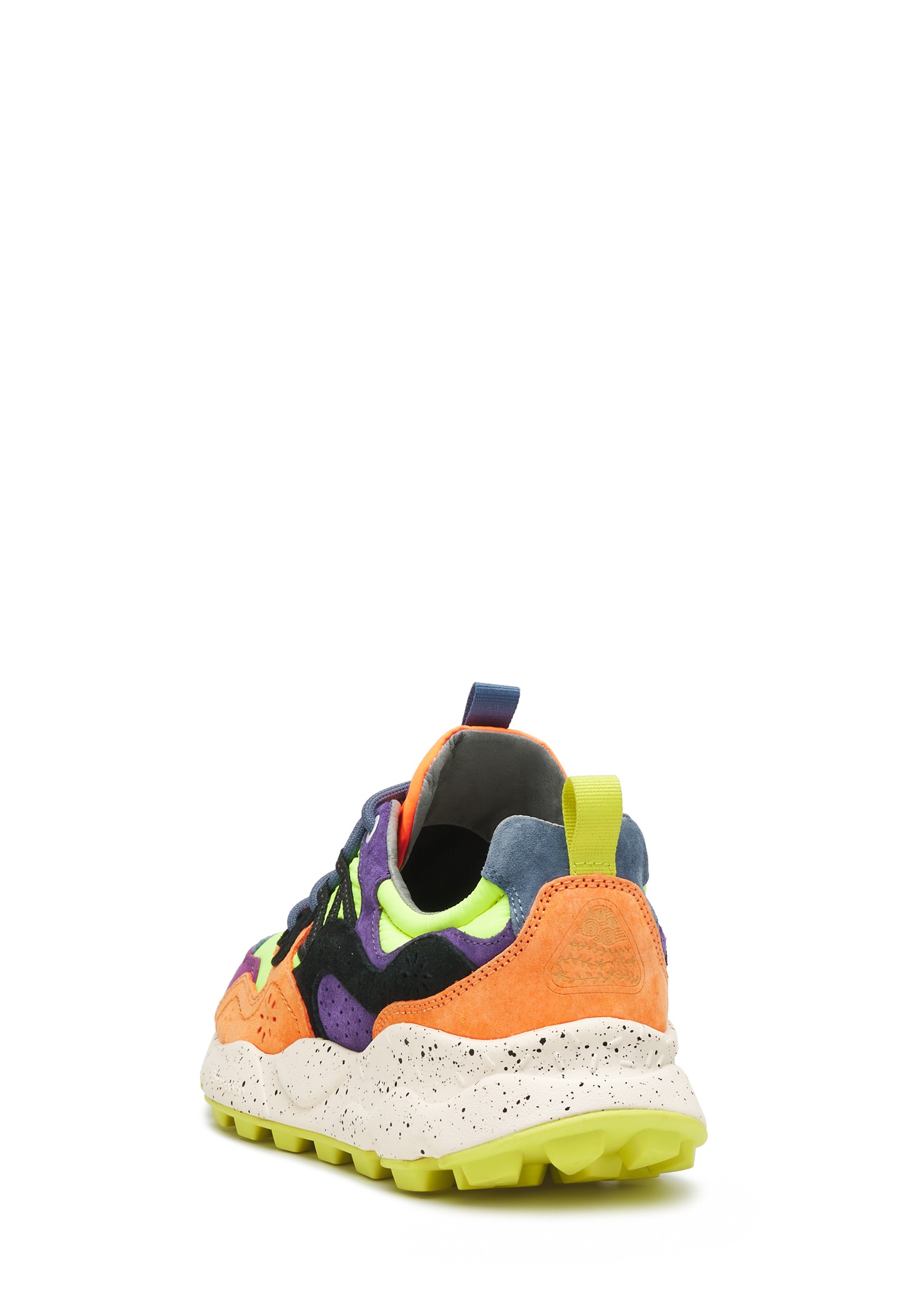 YAMANO 3 MAN - Suede and technical fabric sneakers - Yellow-Purple