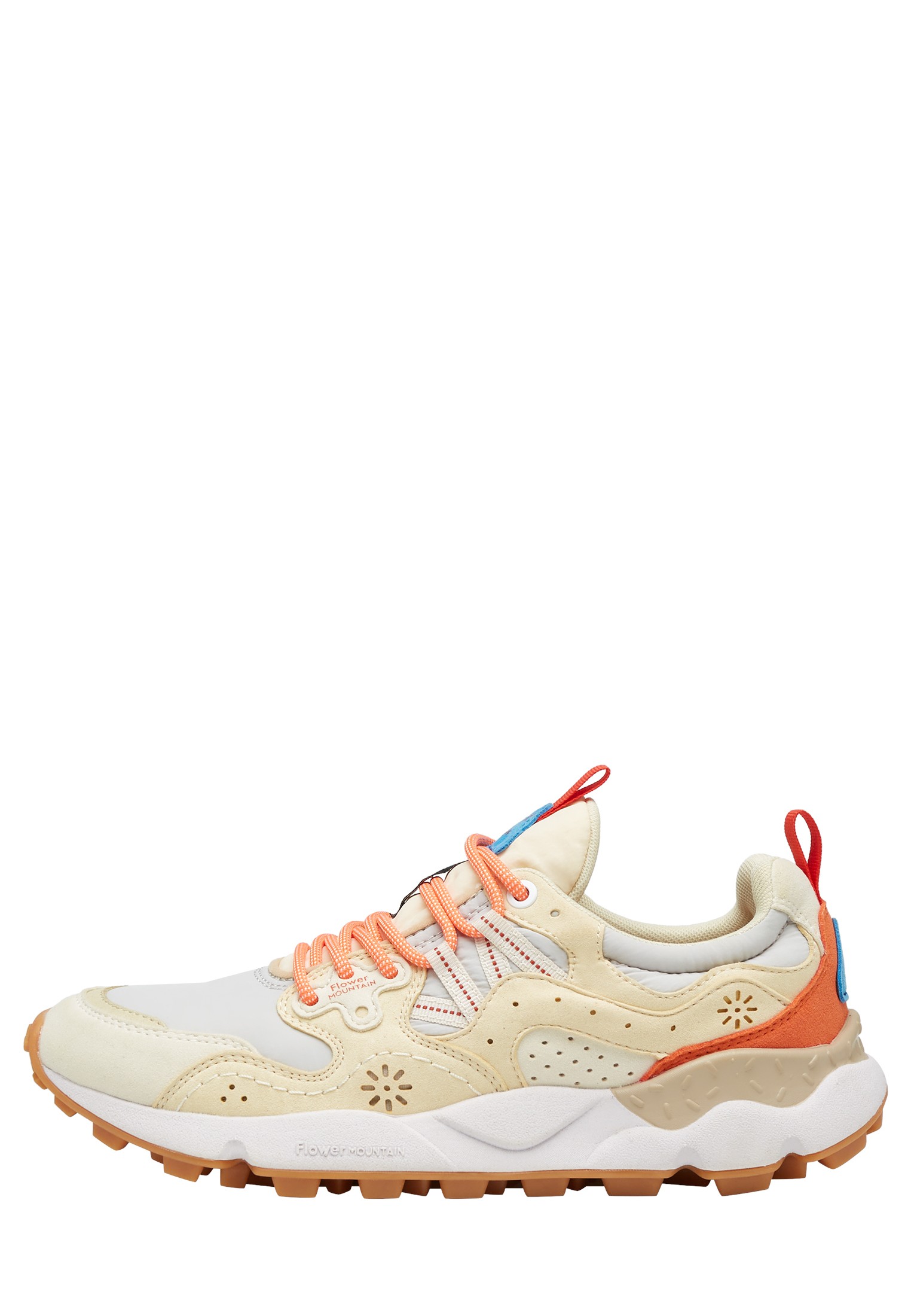 YAMANO 3 UNI BELLEROSE - Faux leather and technical fabric sneakers - Beige-Red
